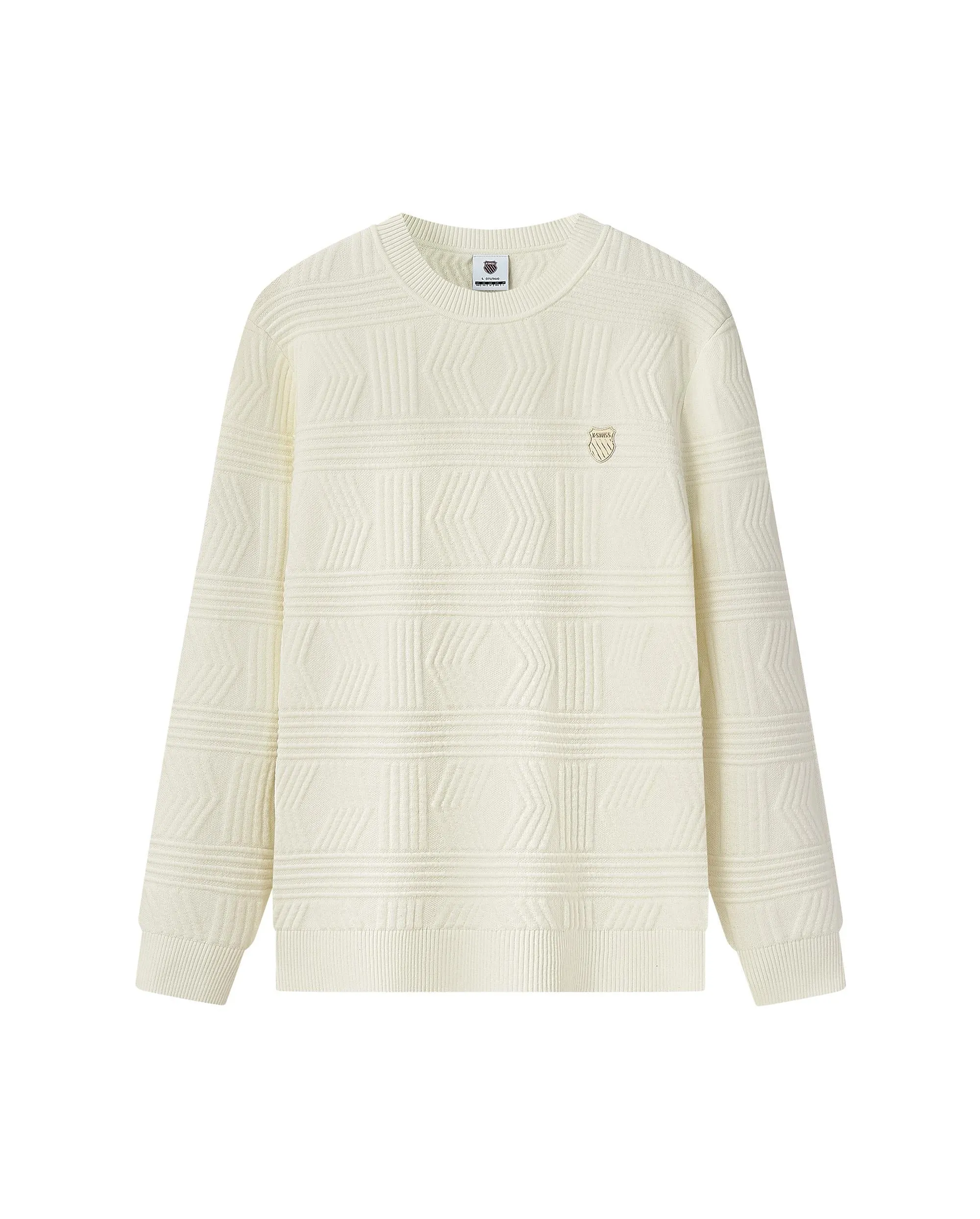 107988-115 | MEN'S K-SWISS LOGO ALL-OVER PATTERNED SWEATER | WHITE/SPECIAL