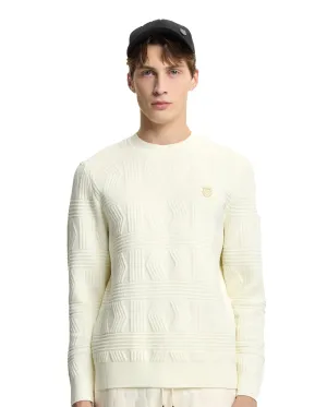 107988-115 | MEN'S K-SWISS LOGO ALL-OVER PATTERNED SWEATER | WHITE/SPECIAL