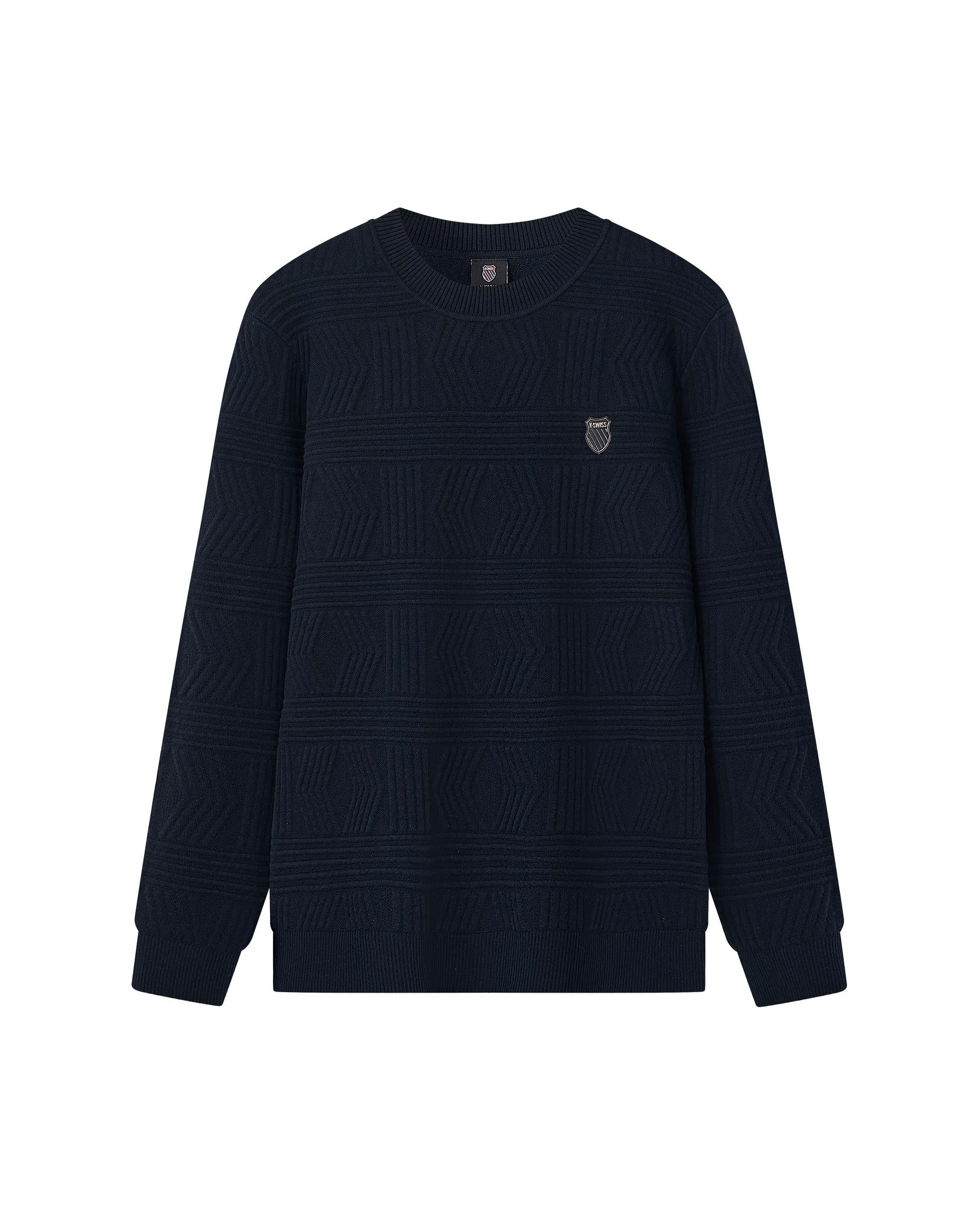 107988-495 | MEN'S K-SWISS LOGO ALL-OVER PATTERNED SWEATER | BLUE/MISC