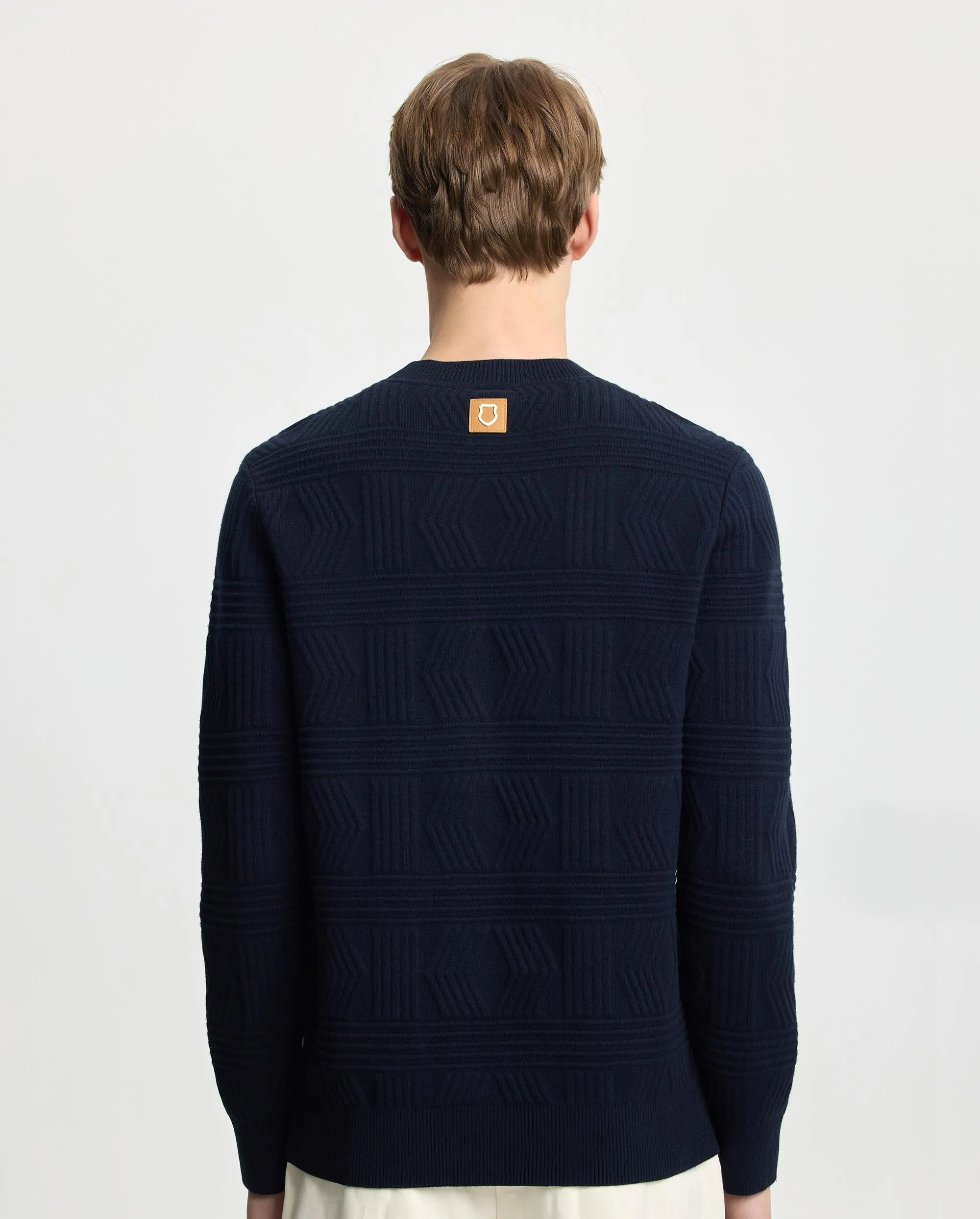 107988-495 | MEN'S K-SWISS LOGO ALL-OVER PATTERNED SWEATER | BLUE/MISC