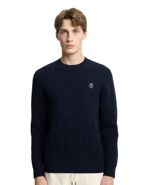 107988-495 | MEN'S K-SWISS LOGO ALL-OVER PATTERNED SWEATER | BLUE/MISC