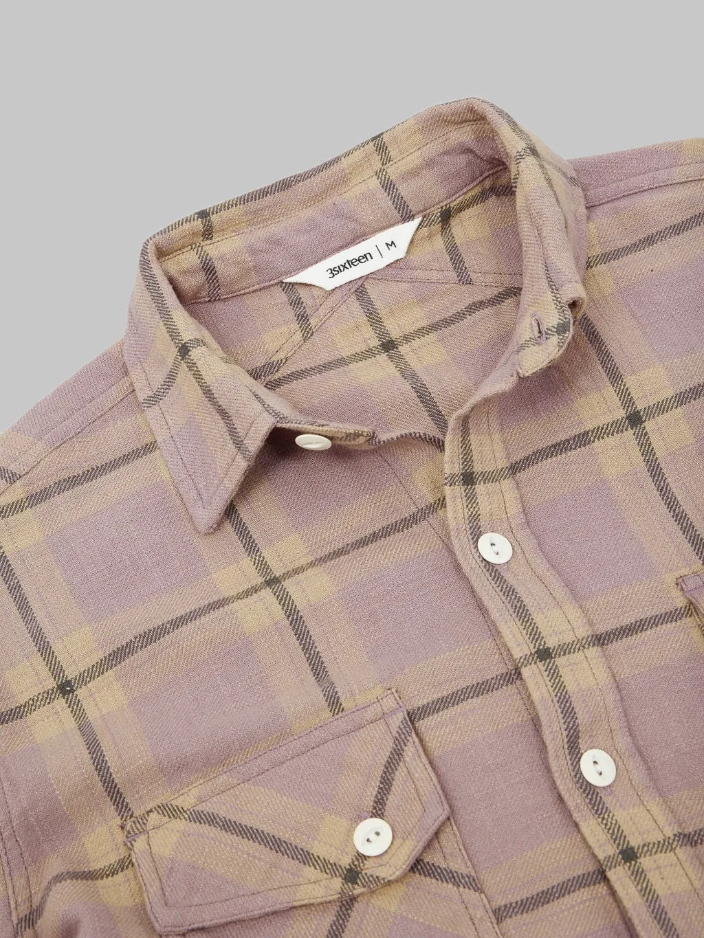 3sixteen Crosscut Flannel Mauve Slub Check