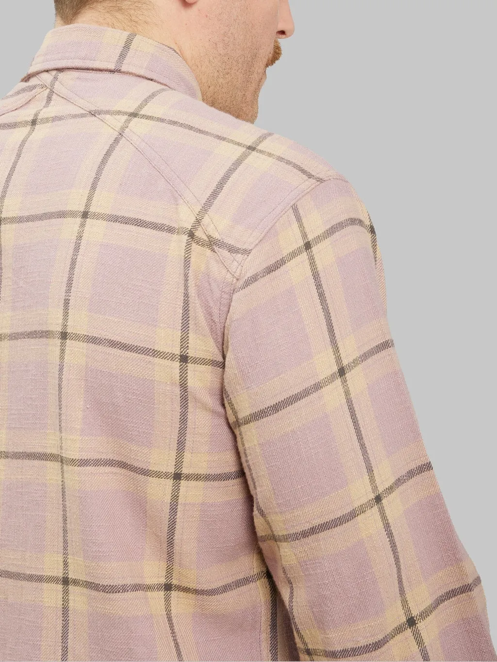 3sixteen Crosscut Flannel Mauve Slub Check