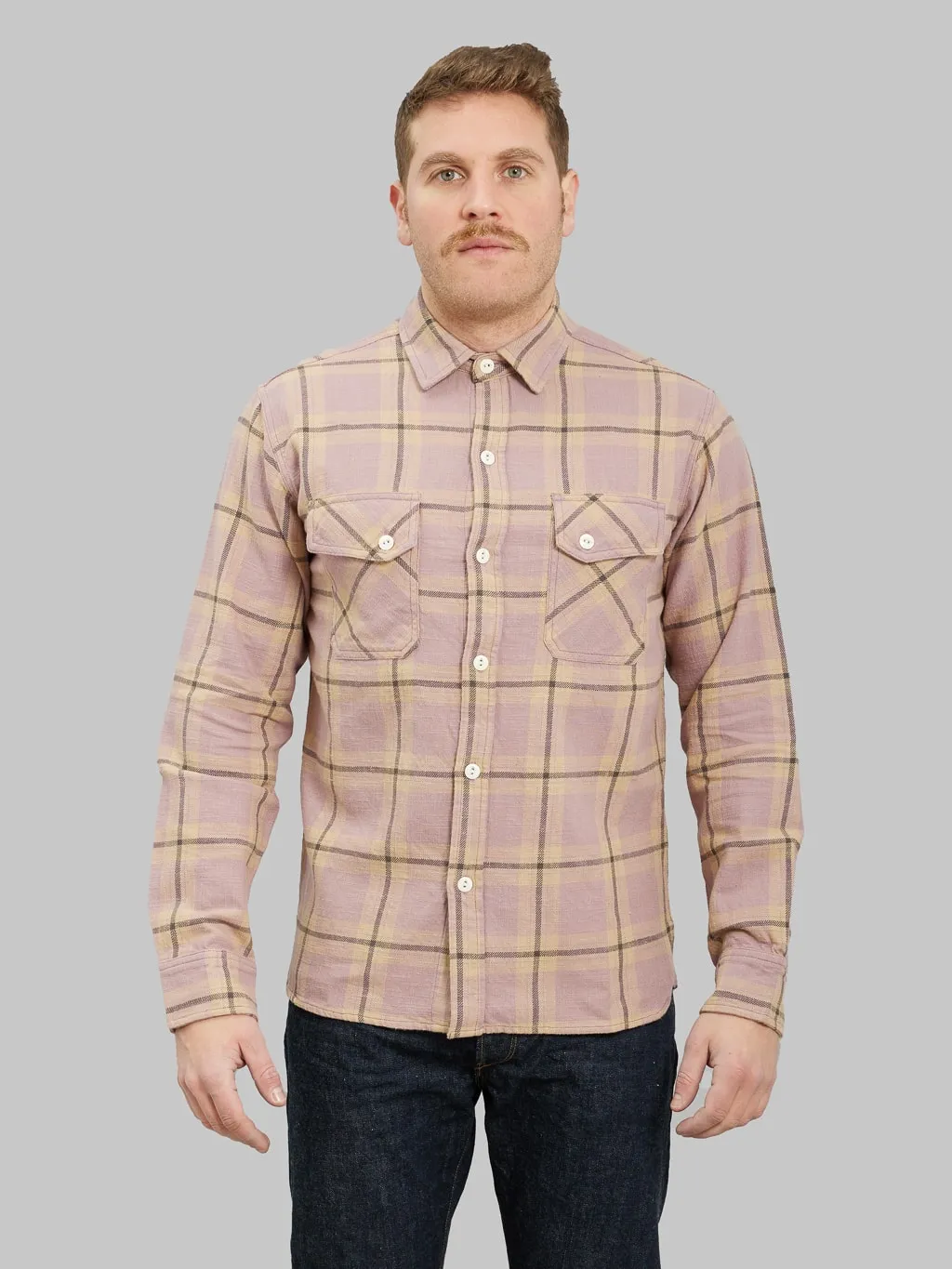 3sixteen Crosscut Flannel Mauve Slub Check