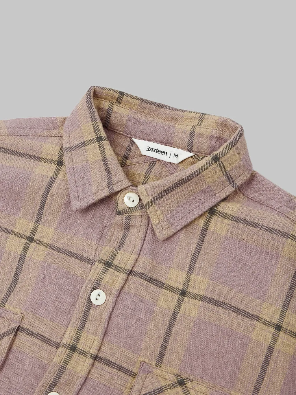 3sixteen Crosscut Flannel Mauve Slub Check