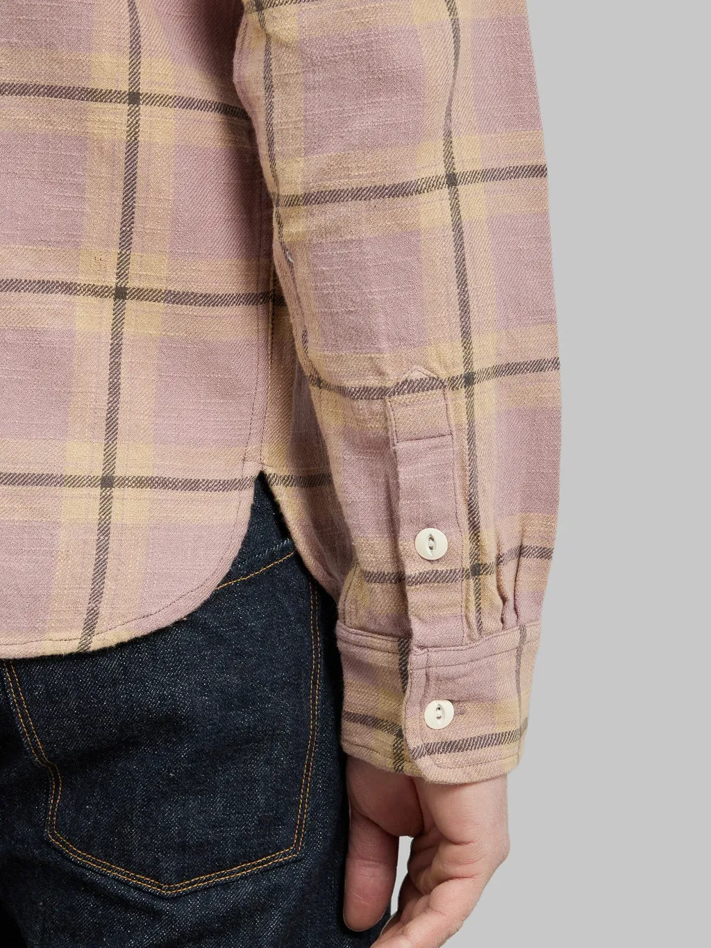3sixteen Crosscut Flannel Mauve Slub Check
