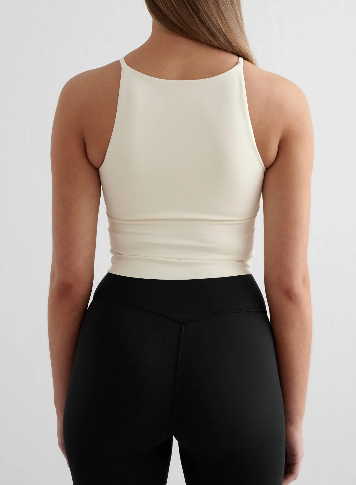 Almond White Sense Halter Bralette
