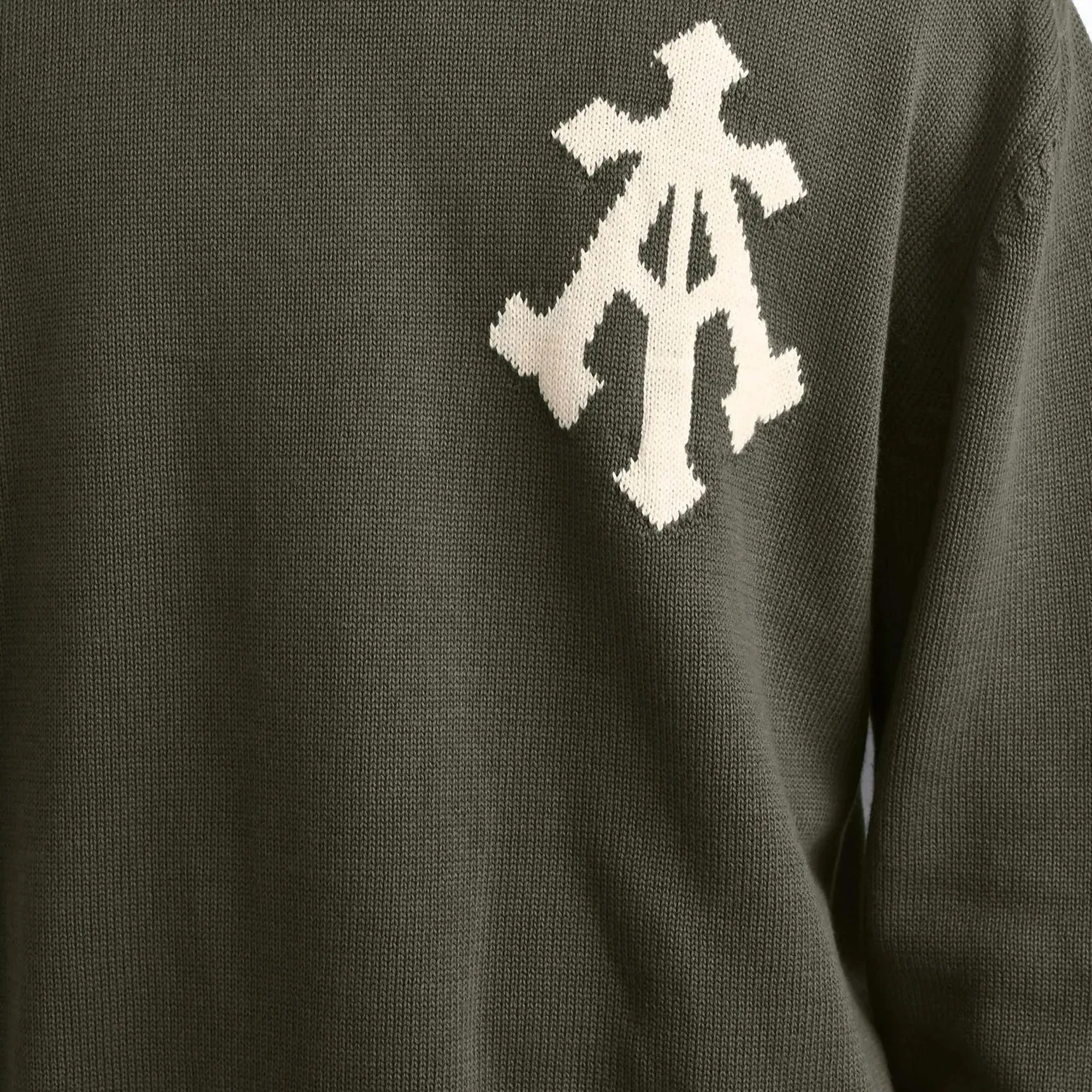 ALMOST GODS | ALPHA CROSS KNIT SWEATER { OLIVE