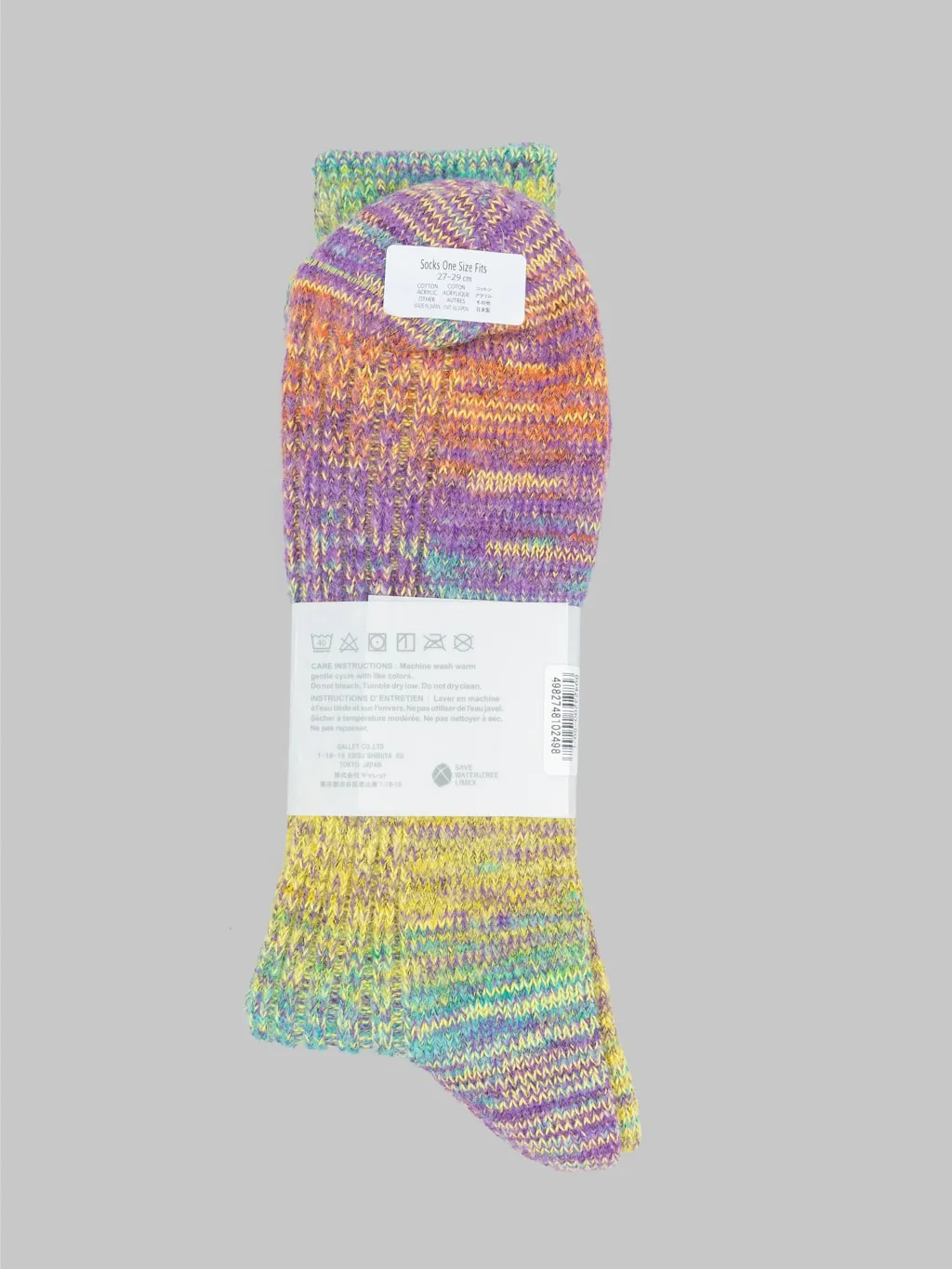 Anonymous Ism Splash Pattern Crew Socks Purple