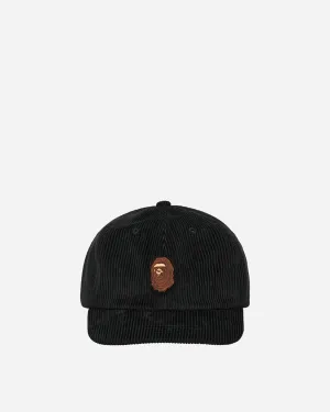 Ape Head Corduroy Cap Black