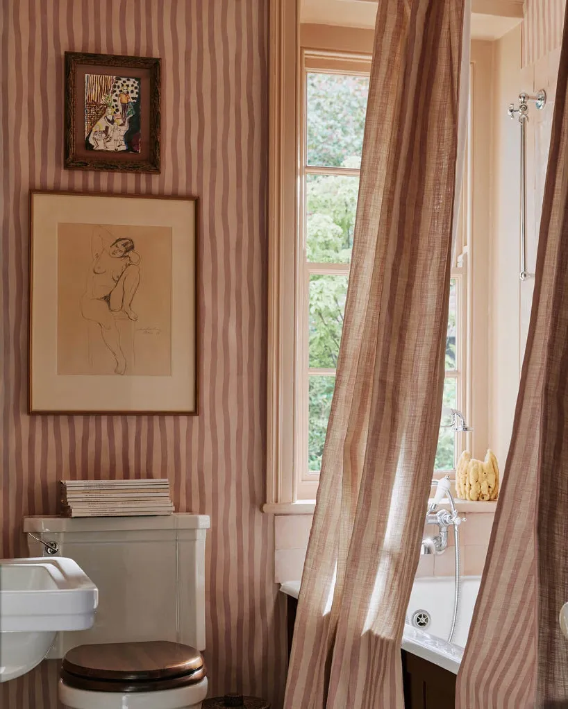 ARTIST'S STRIPE Wallpaper - Sakura & Astrantia
