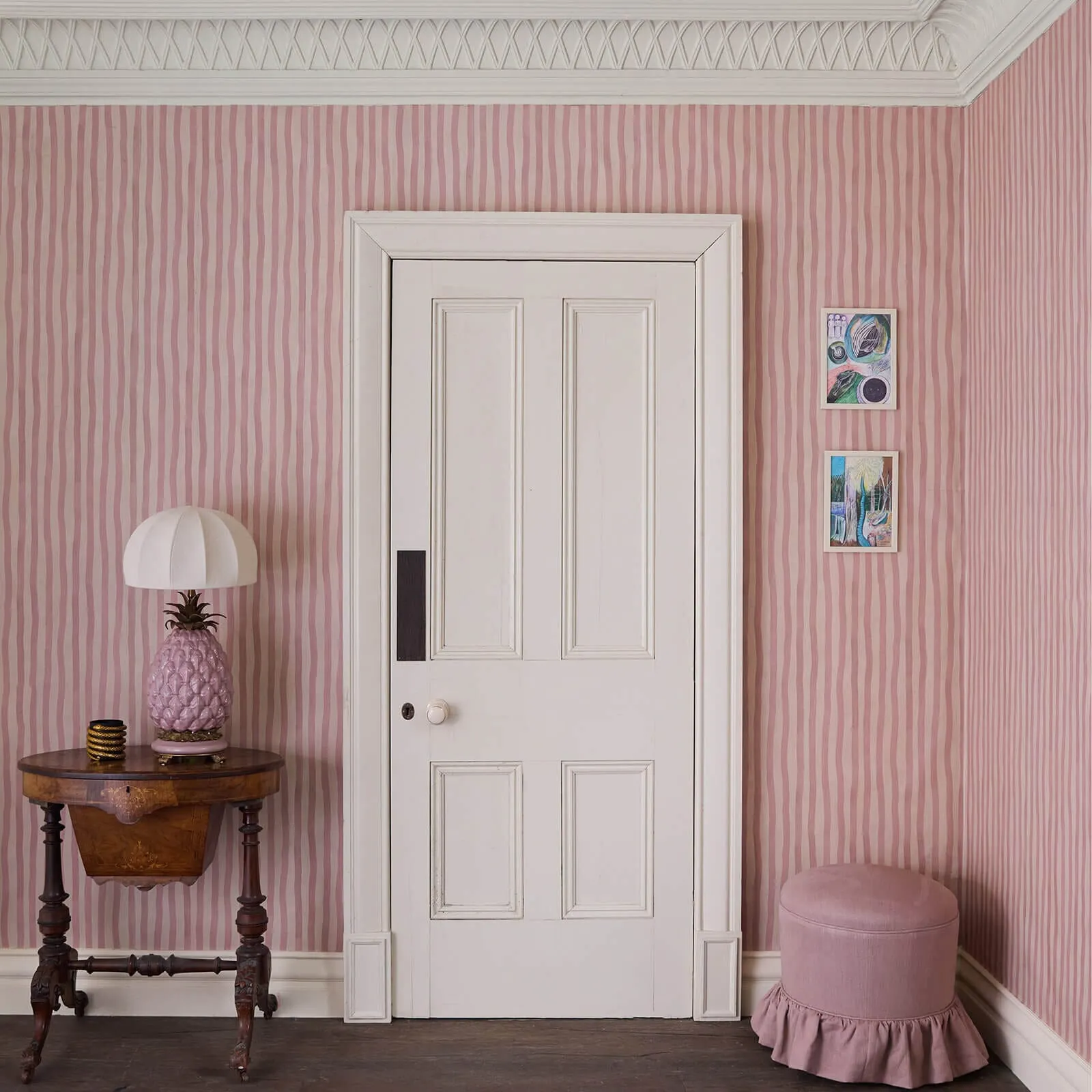 ARTIST'S STRIPE Wallpaper - Sakura & Astrantia