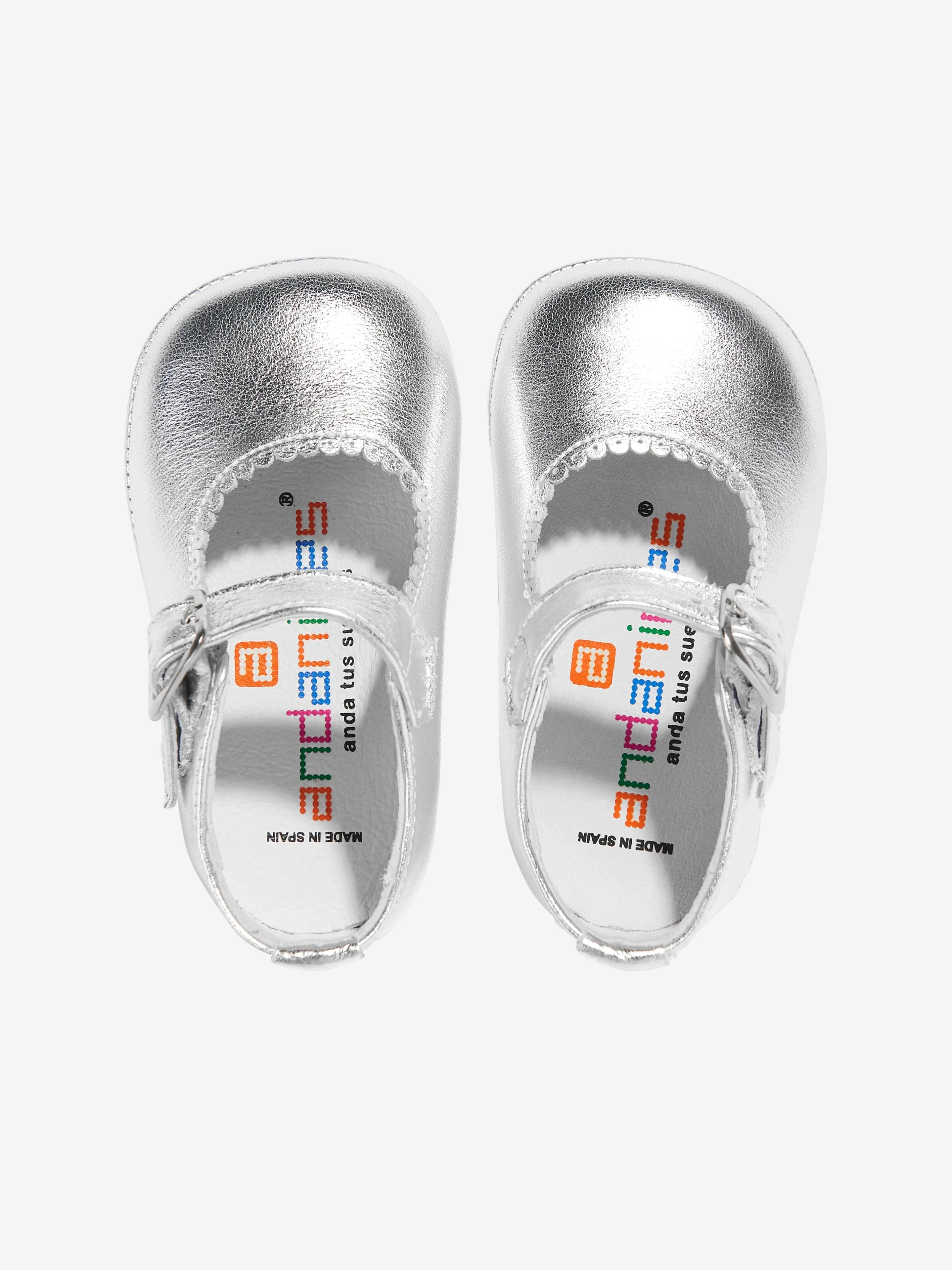 Baby Girls Leather Mary Jane Shoes in Silver