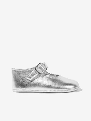 Baby Girls Leather Mary Jane Shoes in Silver