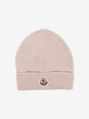 Baby Girls Logo Beanie Hat in Pink