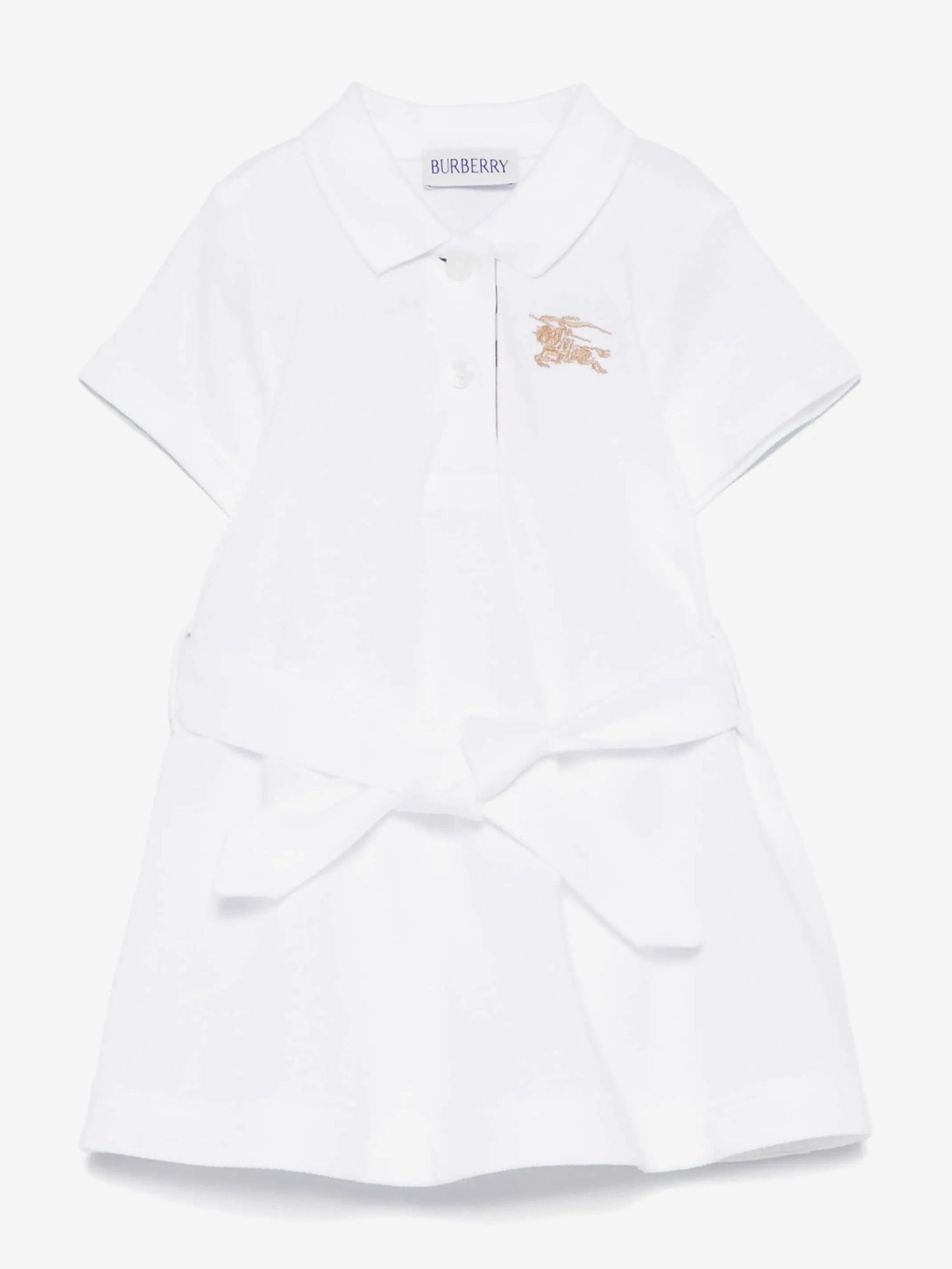 Baby Girls Mini Astrid Polo Dress in White