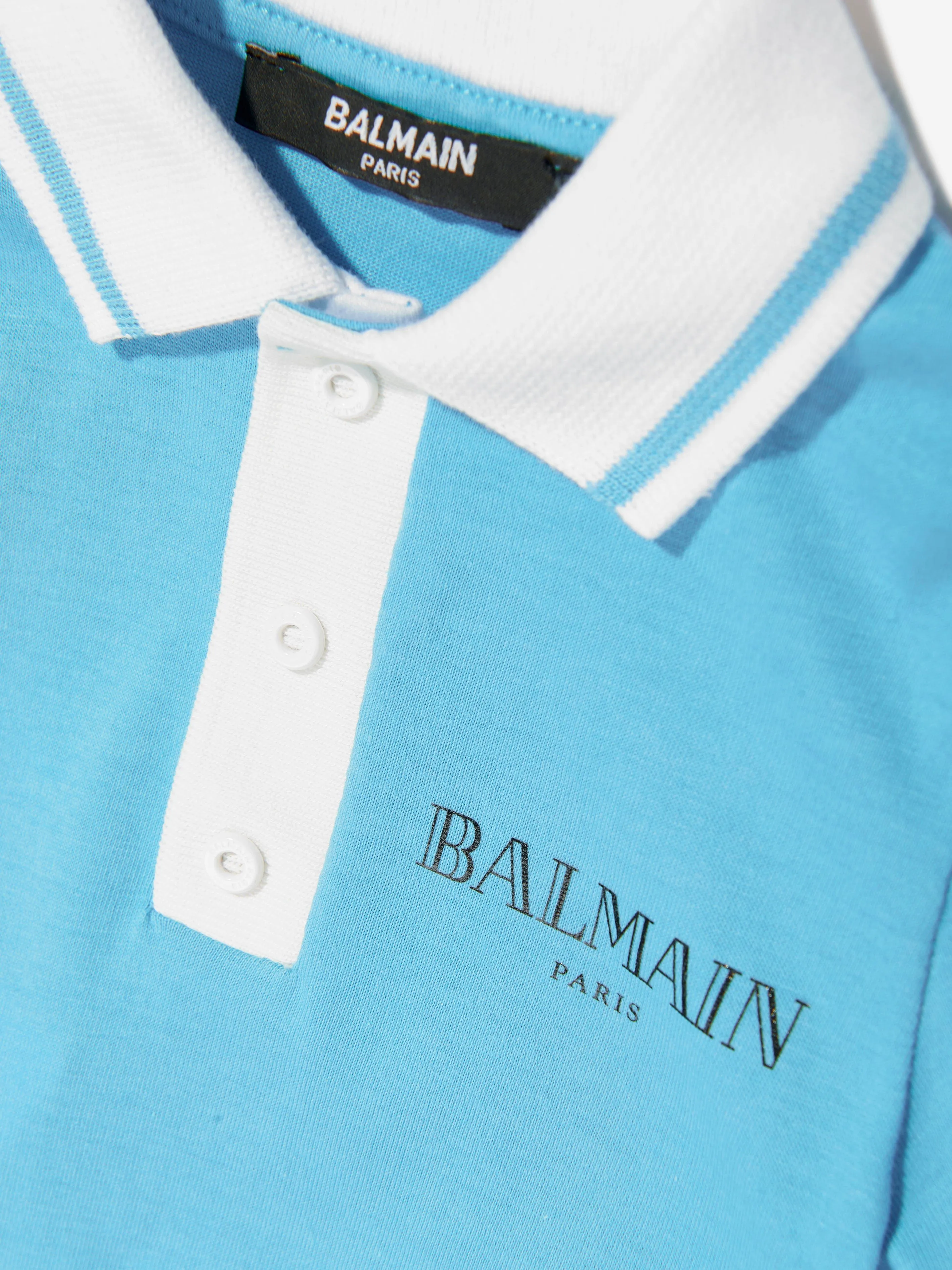 Balmain Baby Boys Polo Romper in Blue