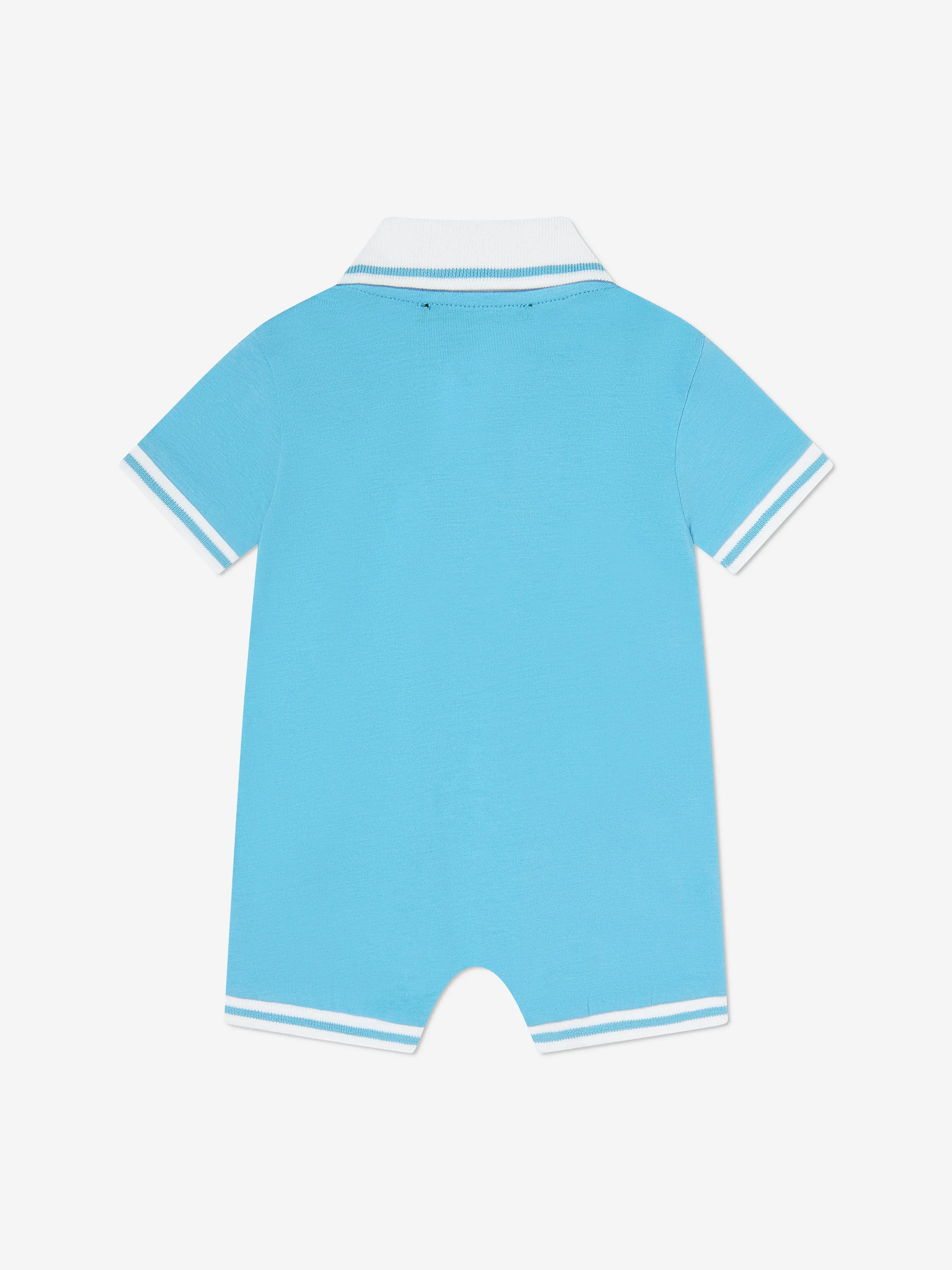 Balmain Baby Boys Polo Romper in Blue