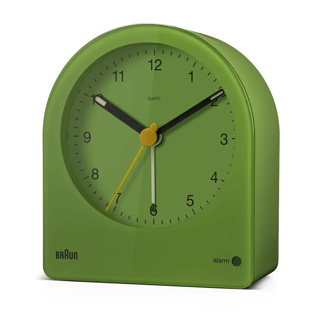 BC22GN Braun classic analogue alarm clock - green