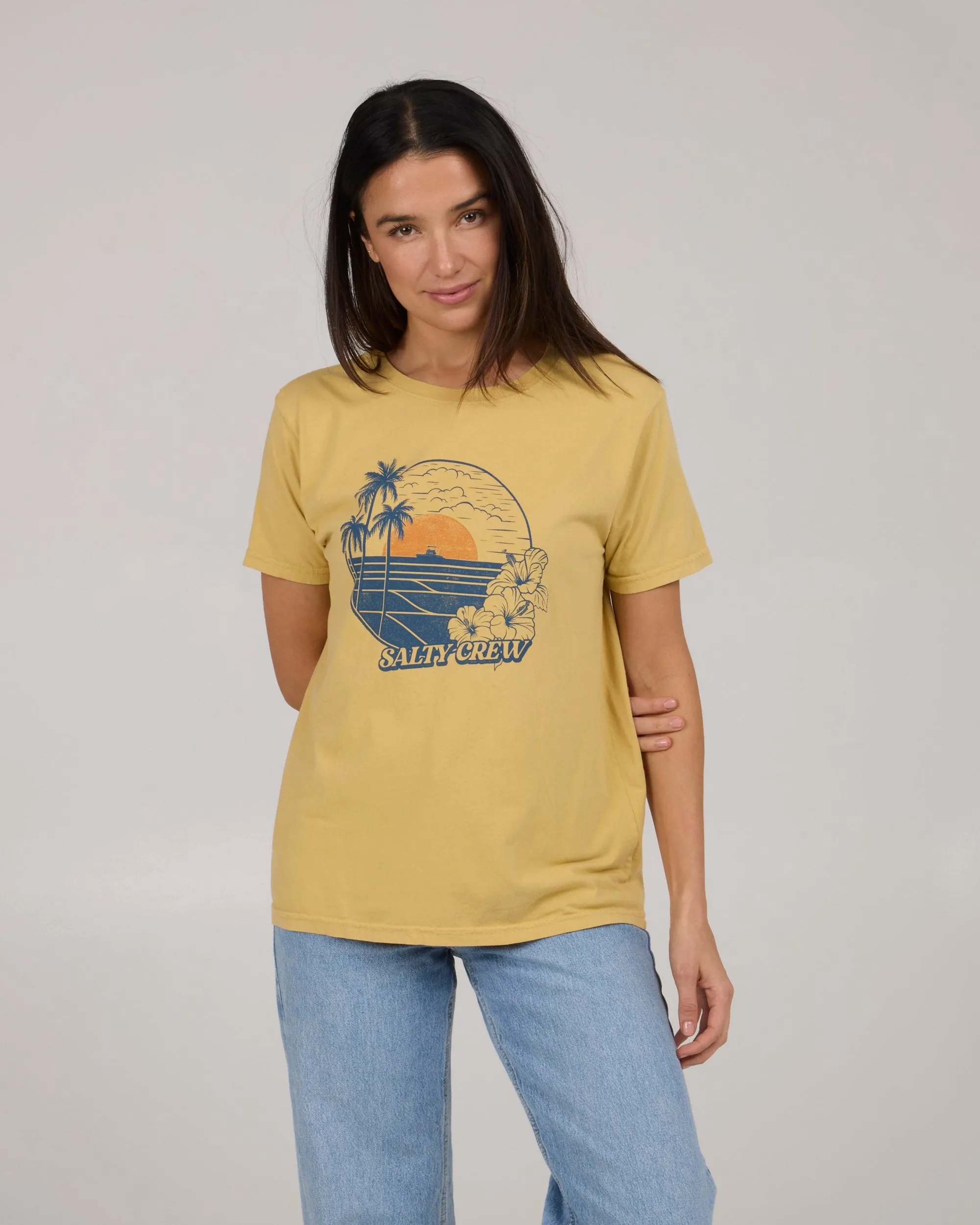 Beach Scene B.f Tee - Dusty Gold
