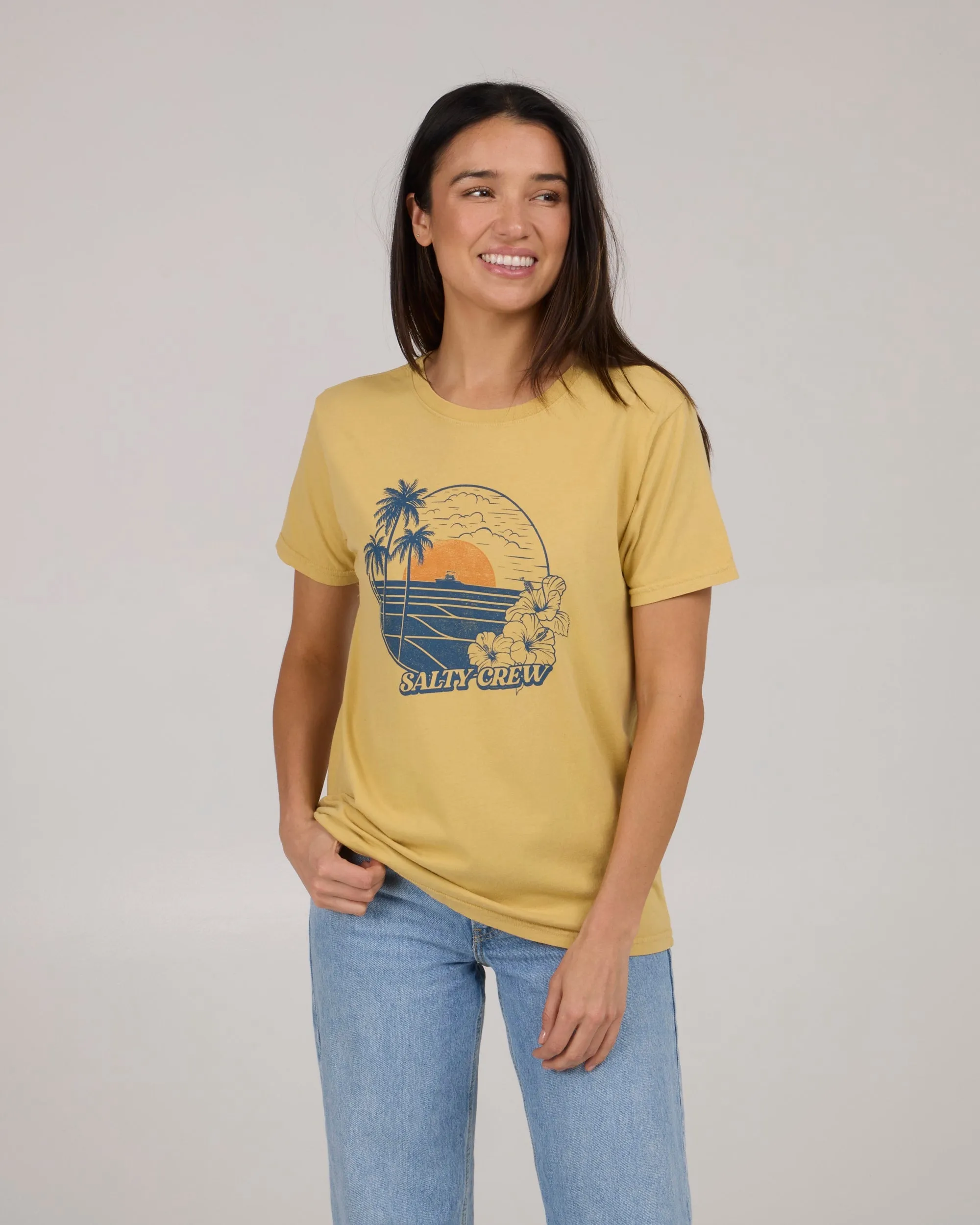 Beach Scene B.f Tee - Dusty Gold