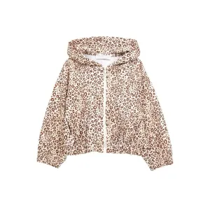 Beige Leopard Print Zip Up