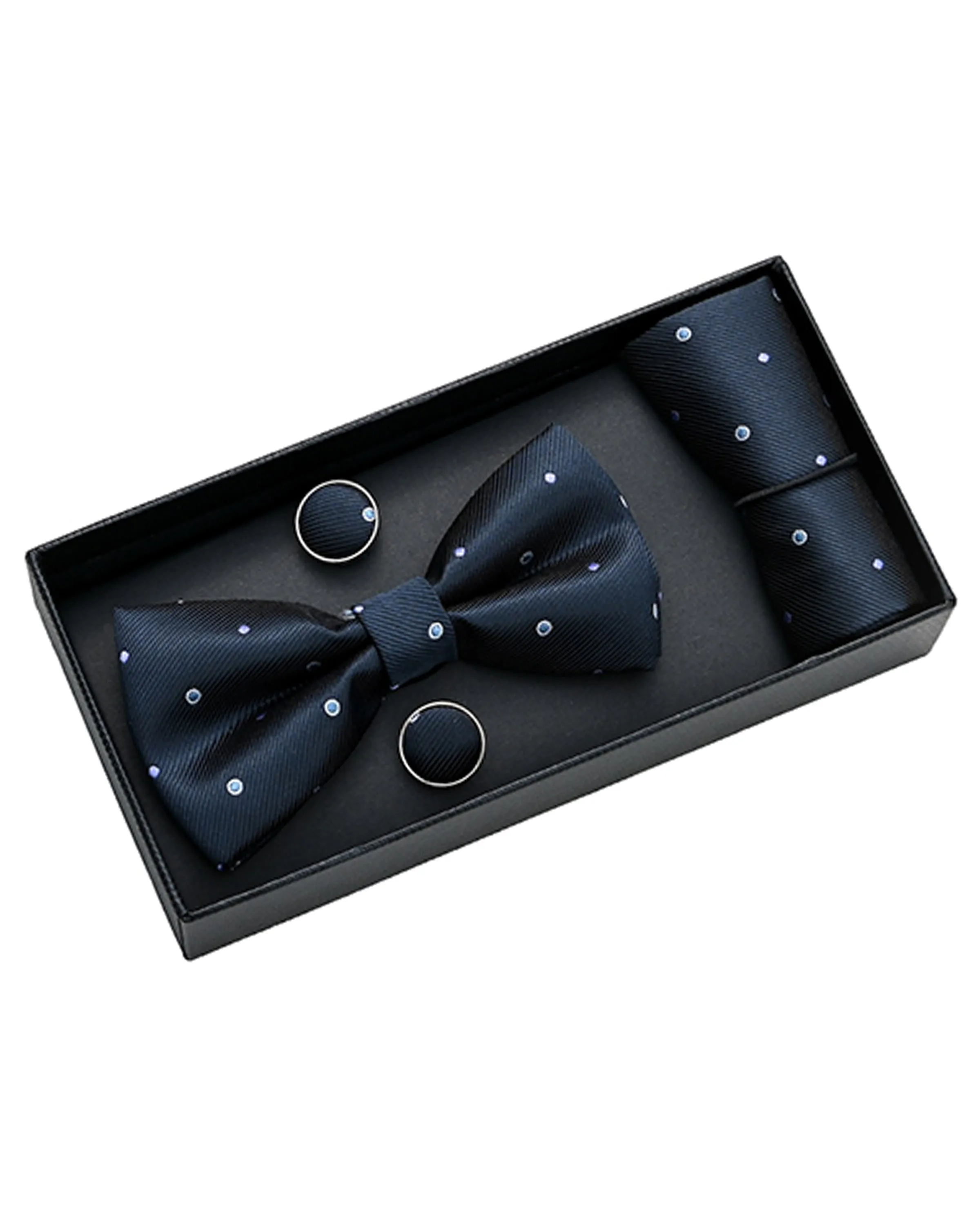Black and Purple Dotted Bowtie Set