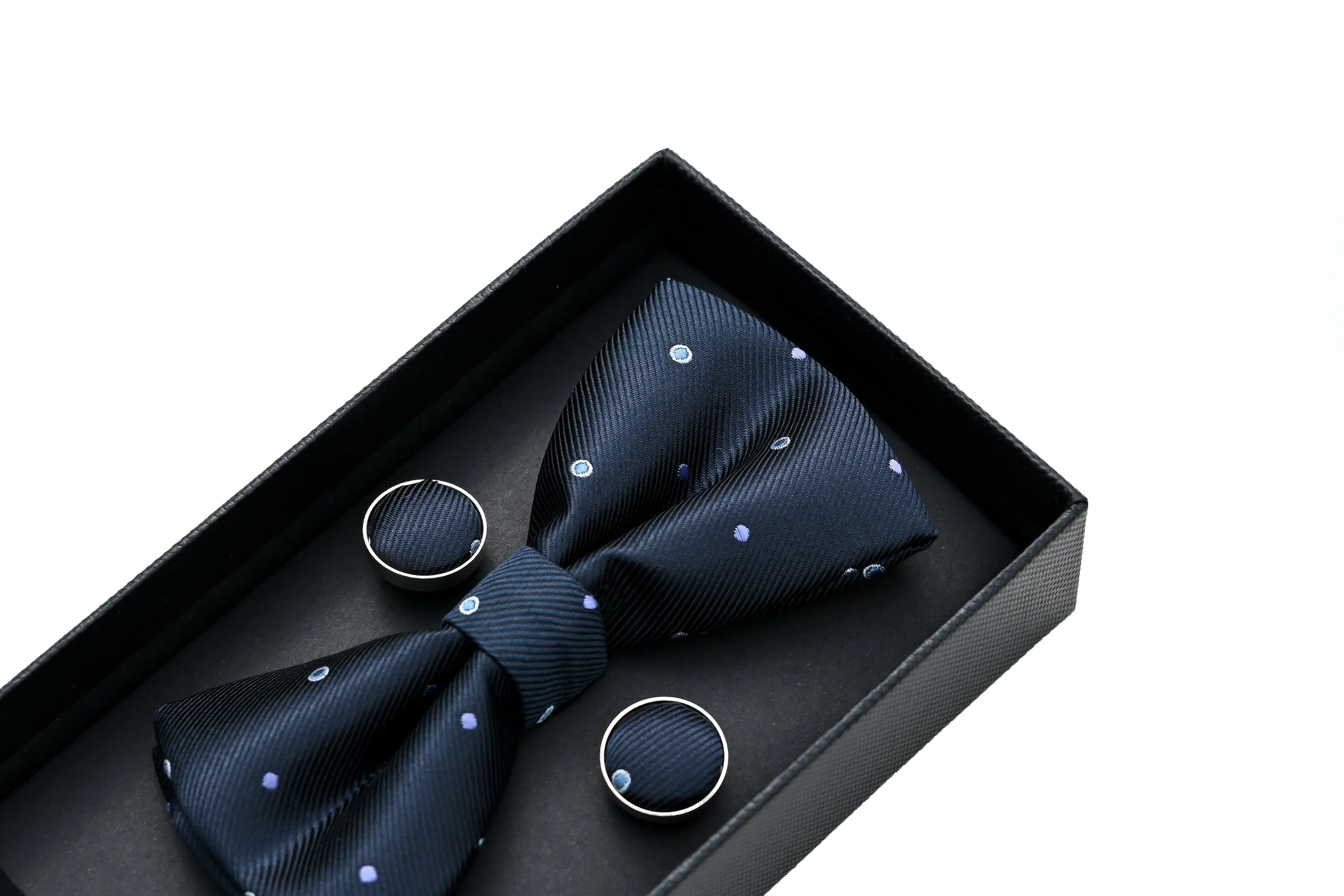 Black and Purple Dotted Bowtie Set