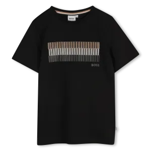 Black Short Sleeve Block Abstract T-Shirt