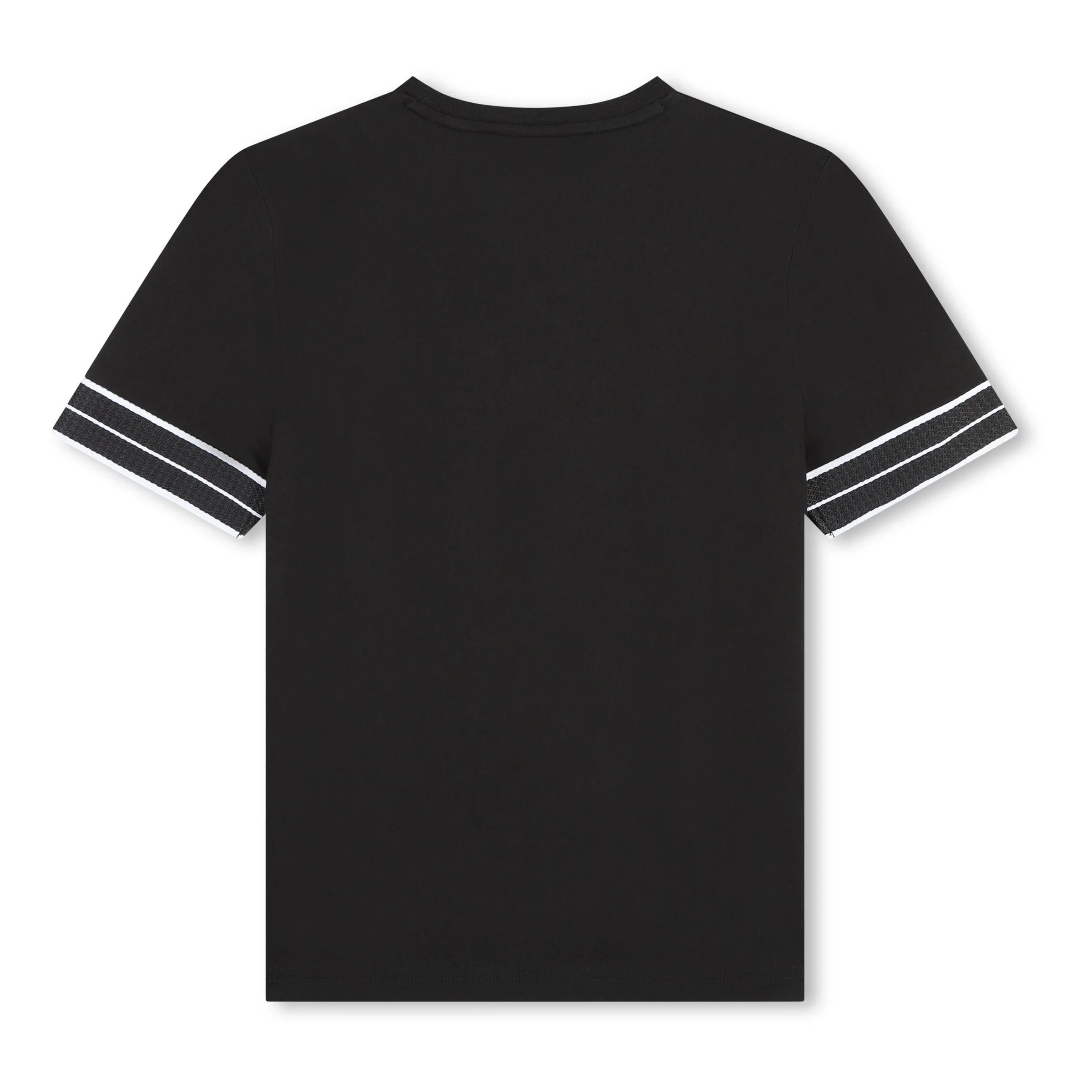Black Striped Sleeve Logo T-Shirt