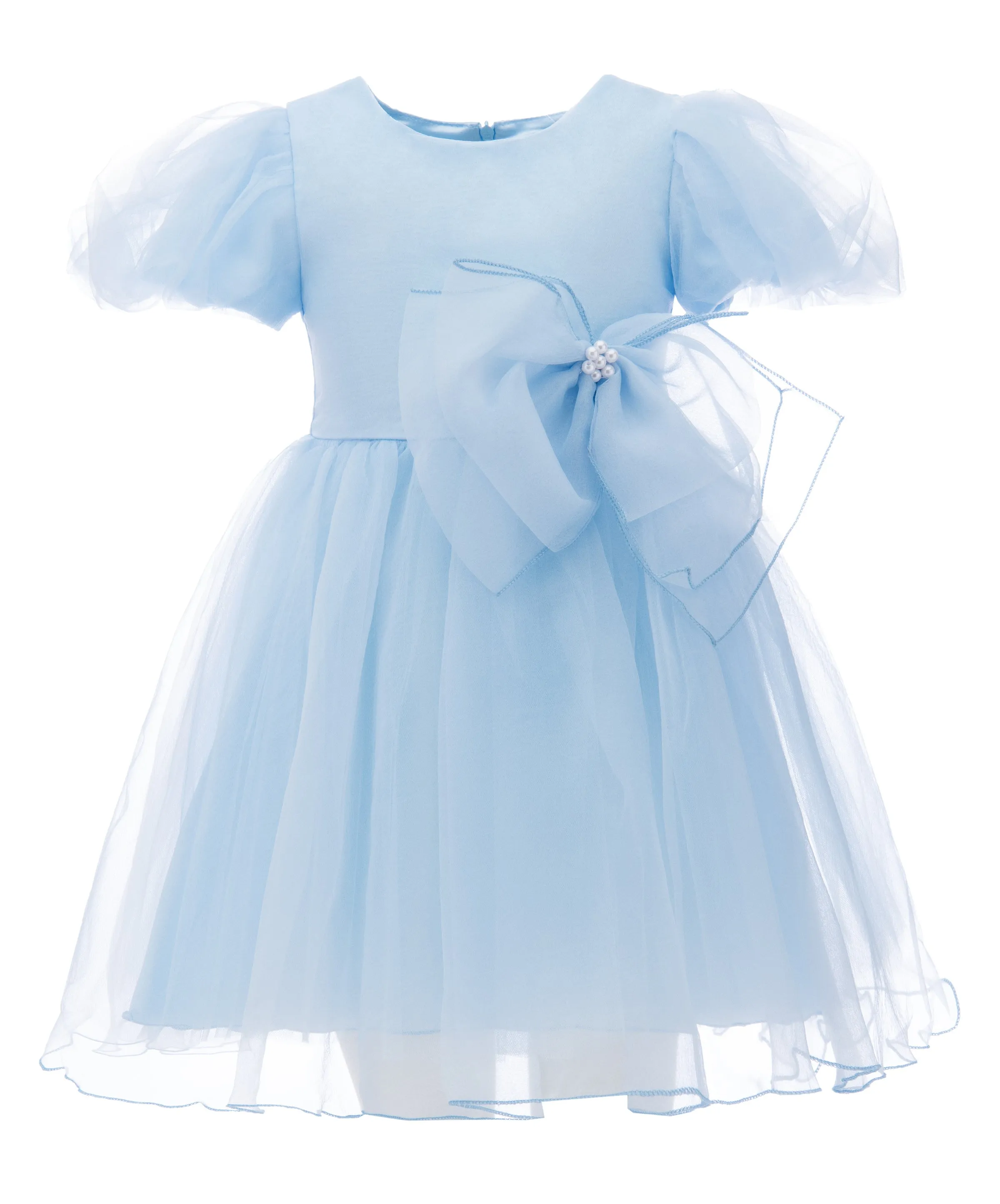 Blue Bow Organza Dress