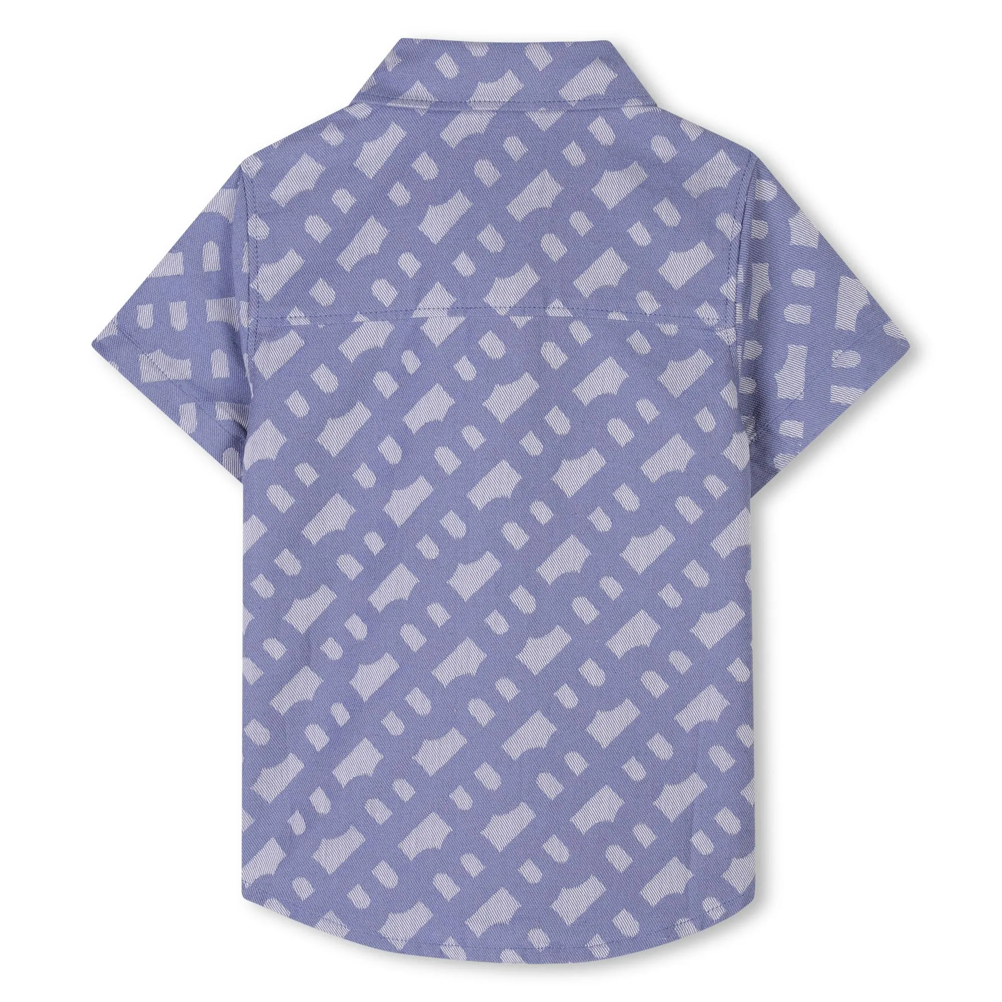 Blue Patterned Short Sleeve Shirt