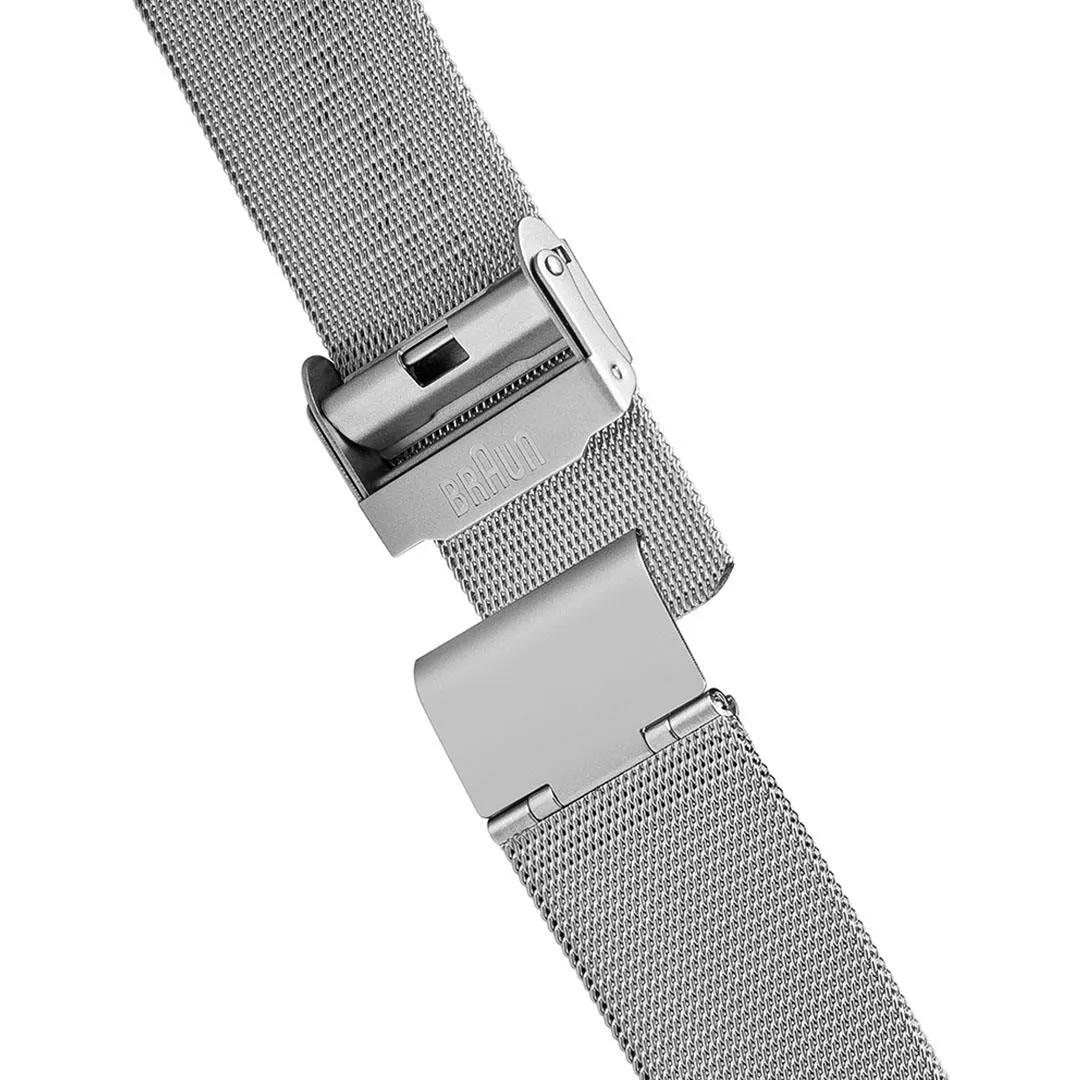 BN0031 Braun ladies classic watch - white dial and silver mesh bracelet