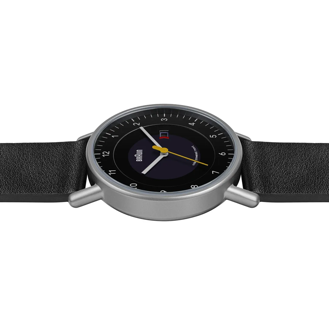 BN0301 Braun gents solar watch - black dial and black leather strap