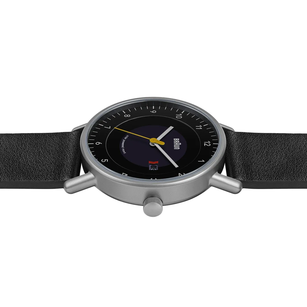BN0301 Braun gents solar watch - black dial and black leather strap