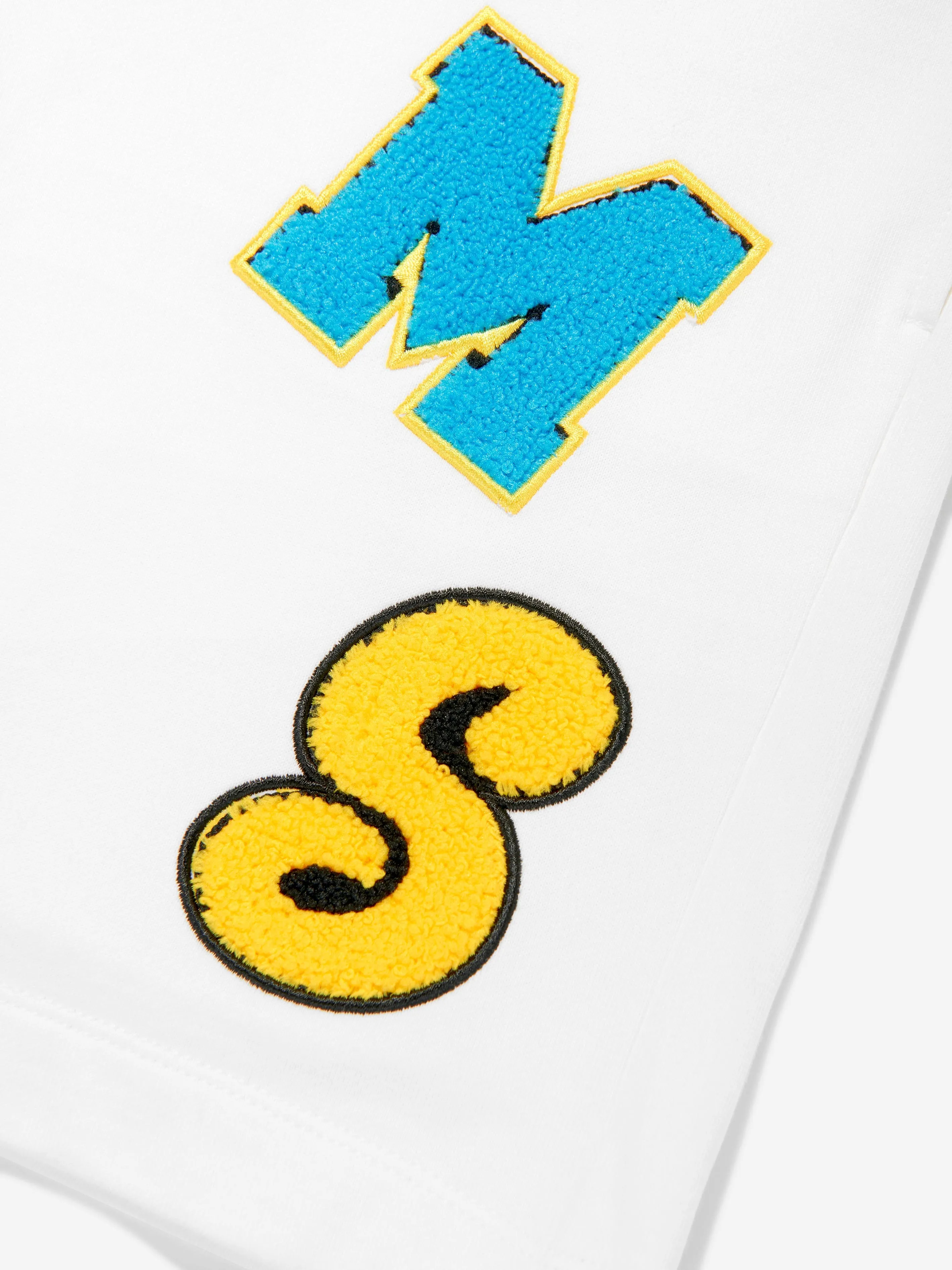 Boys Applique Logo Jersey Shorts in Ivory