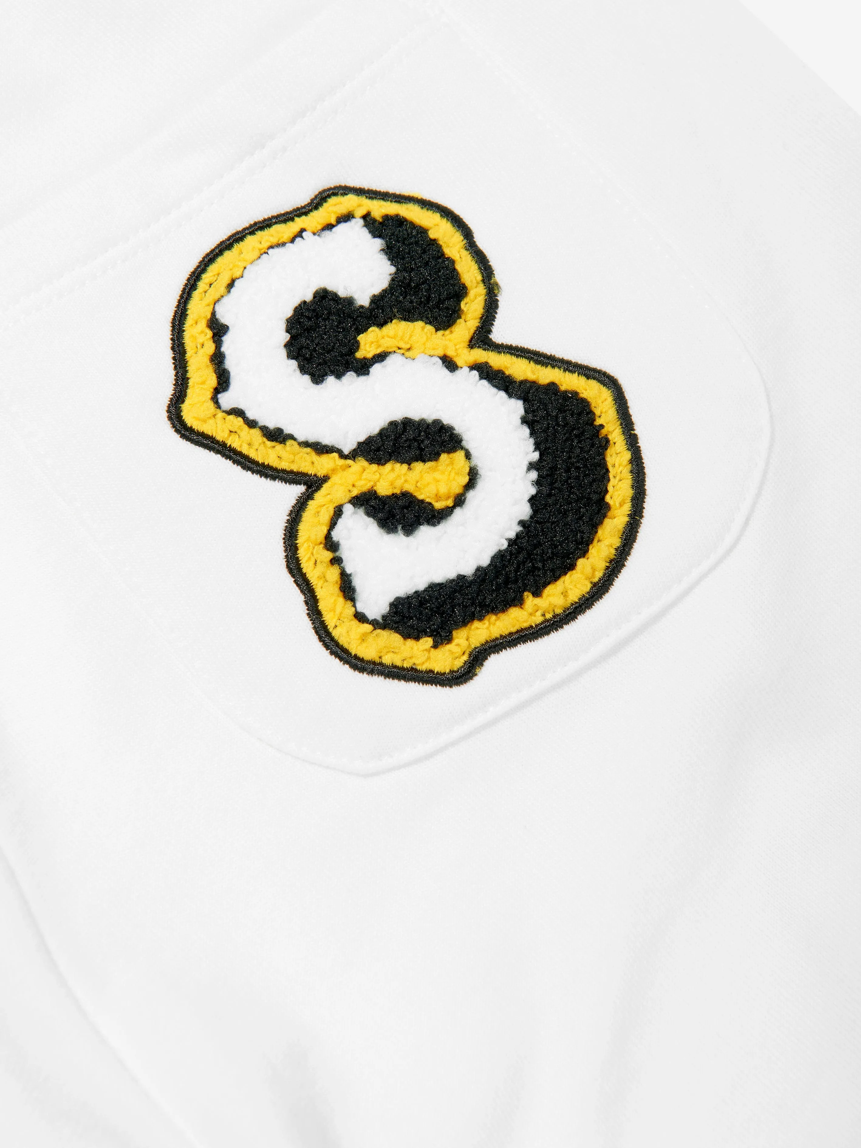 Boys Applique Logo Jersey Shorts in Ivory