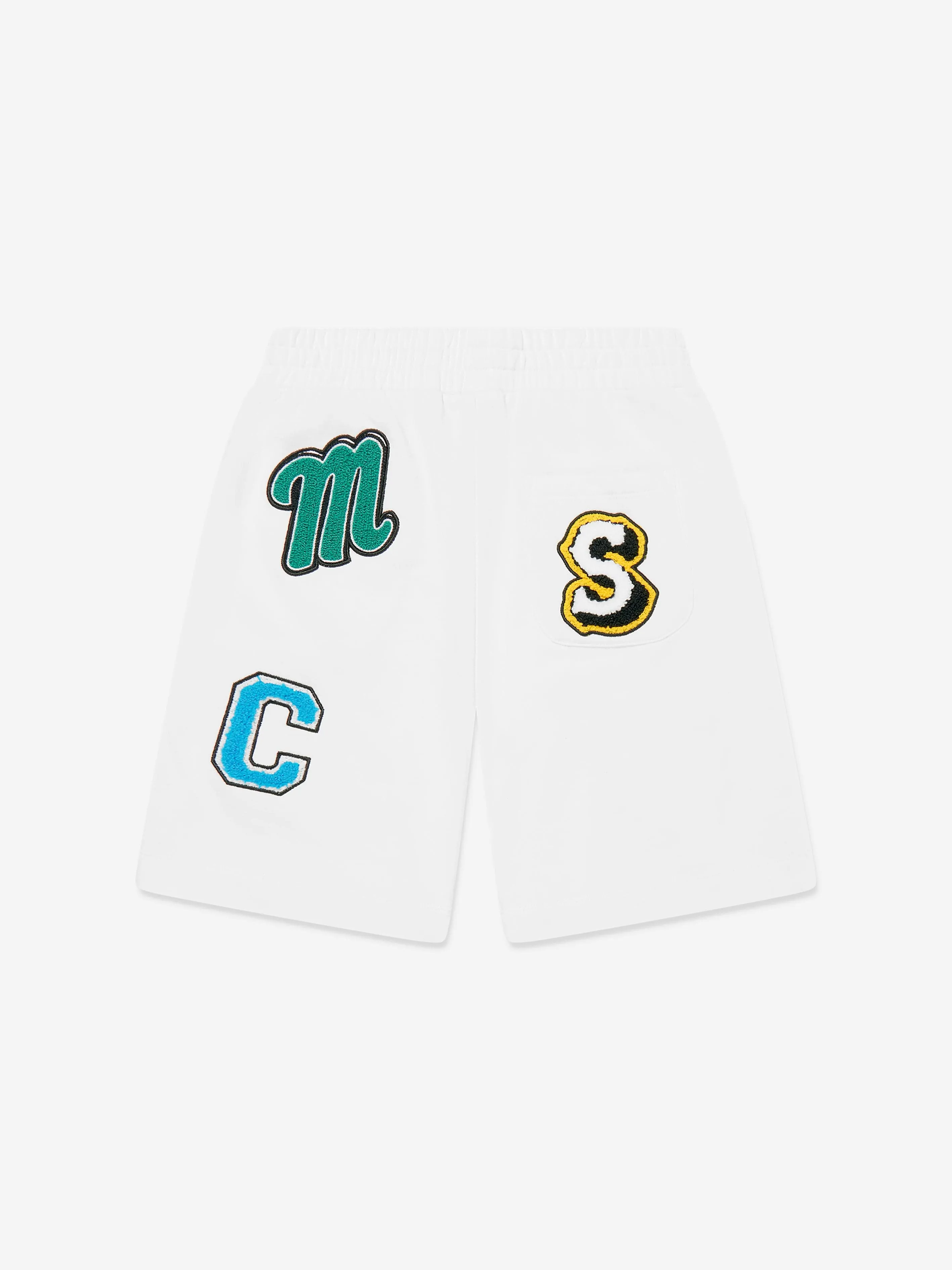 Boys Applique Logo Jersey Shorts in Ivory