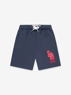 Boys Monogram Shorts in Navy