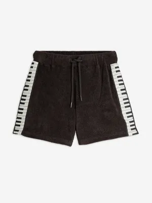 Boys Piano Terry Sweat Shorts in Black