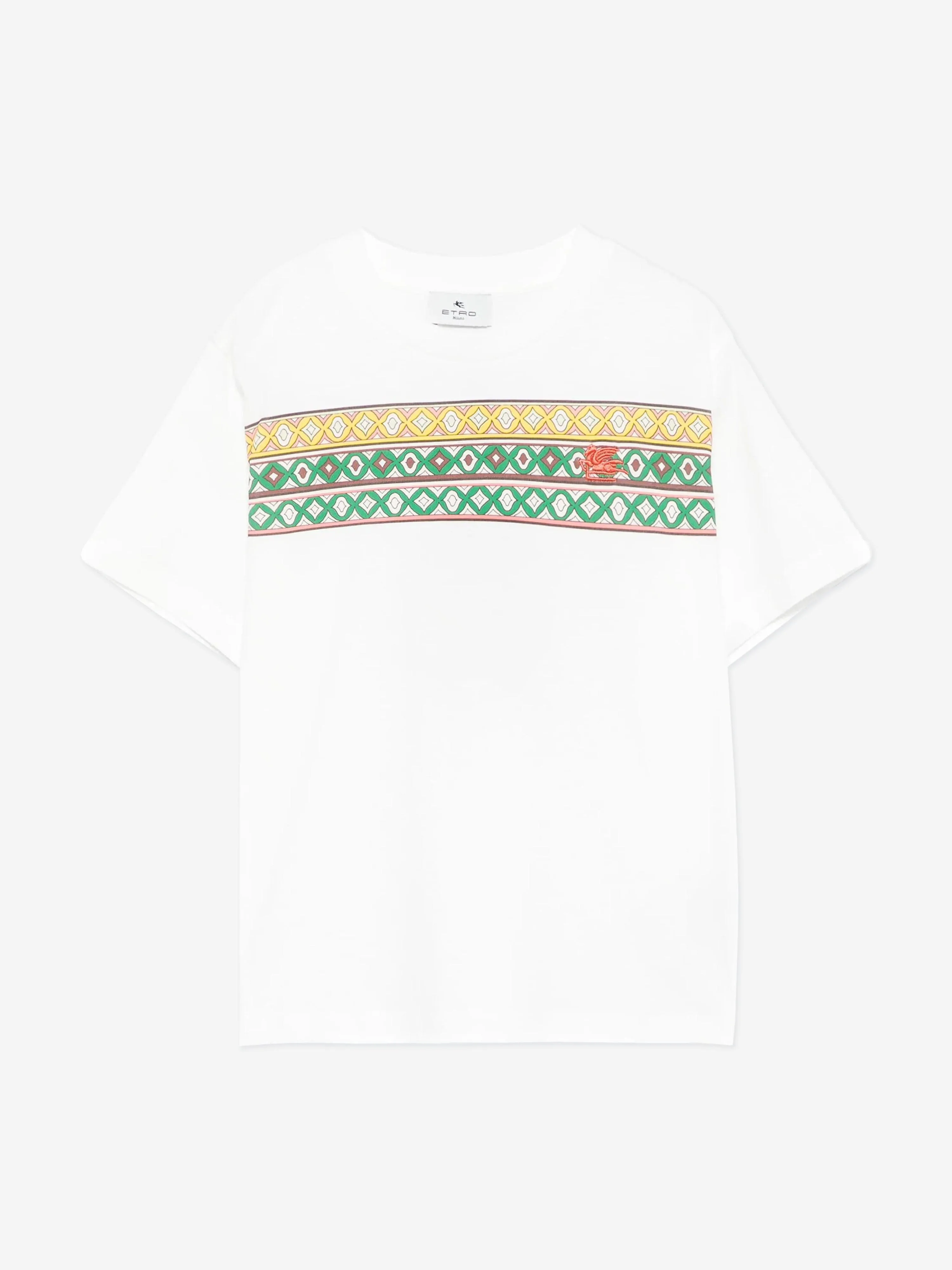 Boys Striped Pattern T-Shirt in Ivory