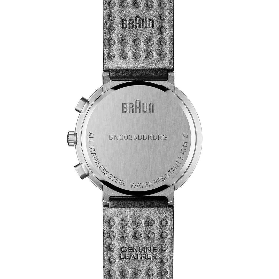 Braun Gents BN0035 Classic Chronograph Watch - Black and Black Leather Strap