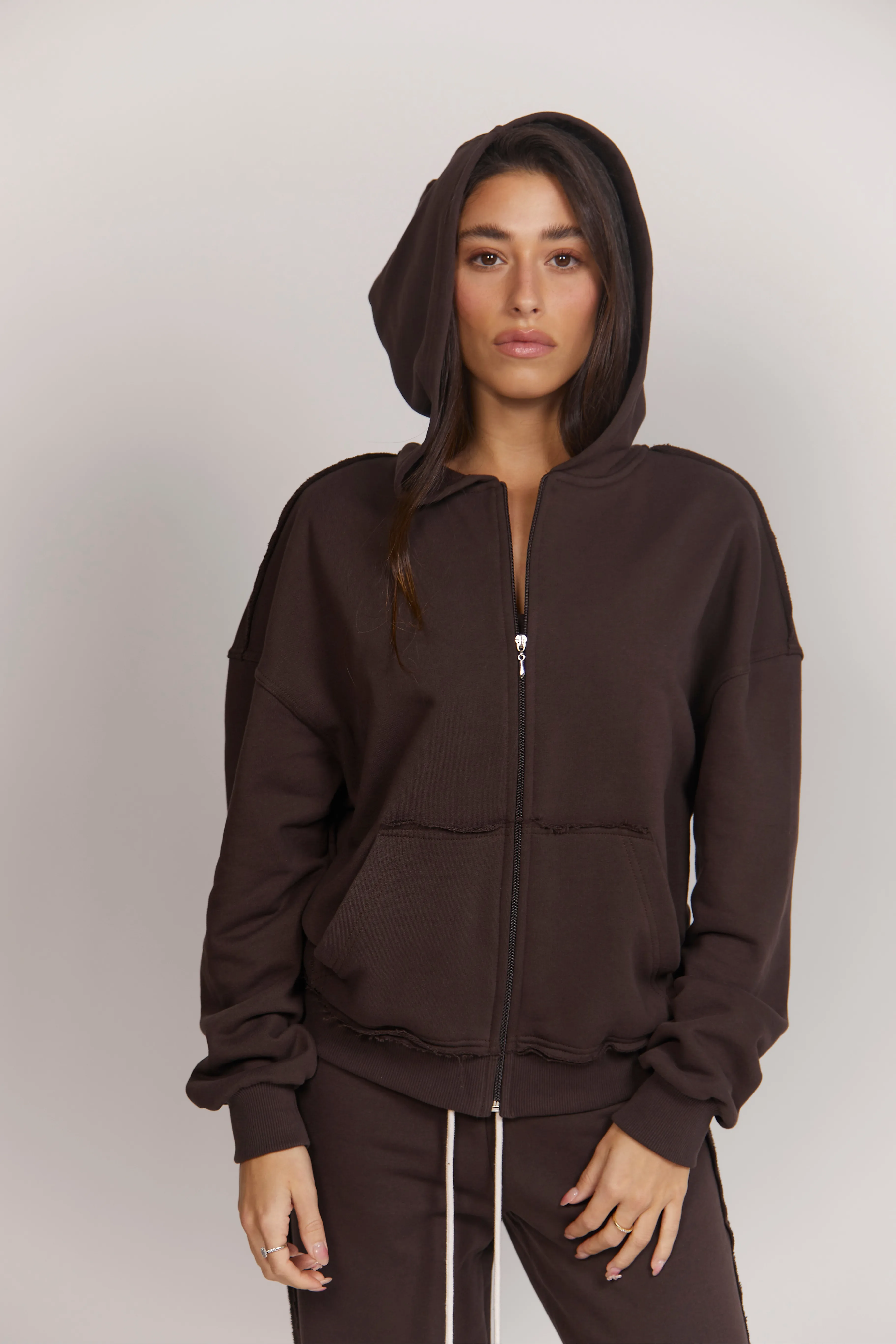 Cacao Zip Up Hoodie