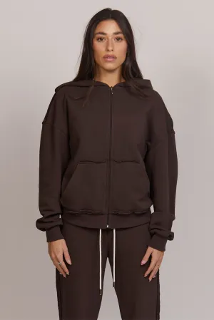 Cacao Zip Up Hoodie