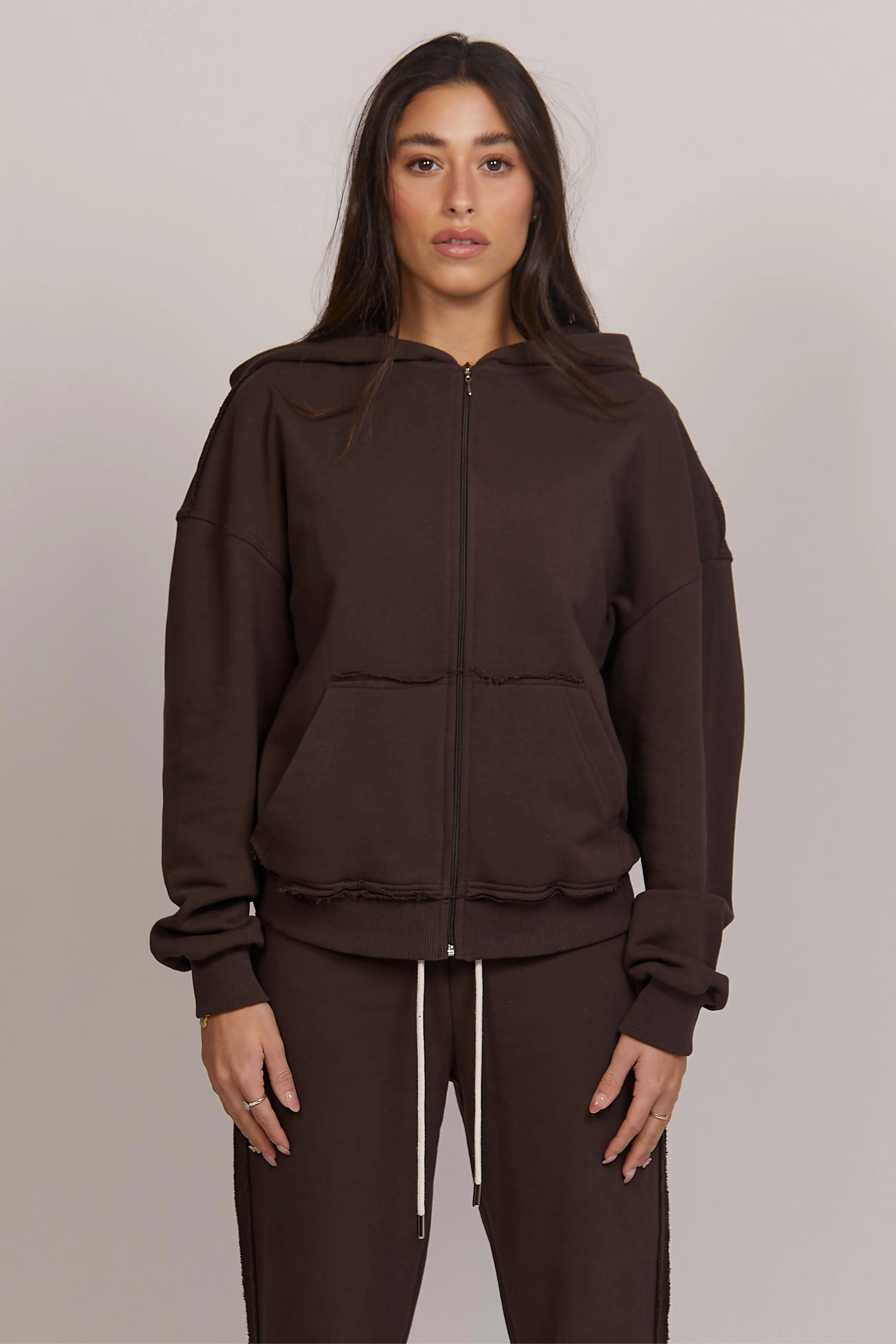 Cacao Zip Up Hoodie