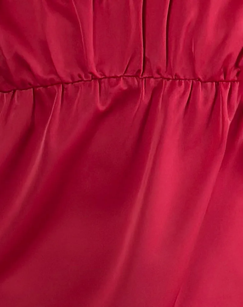 Camden Longline Cami Top in Satin Red