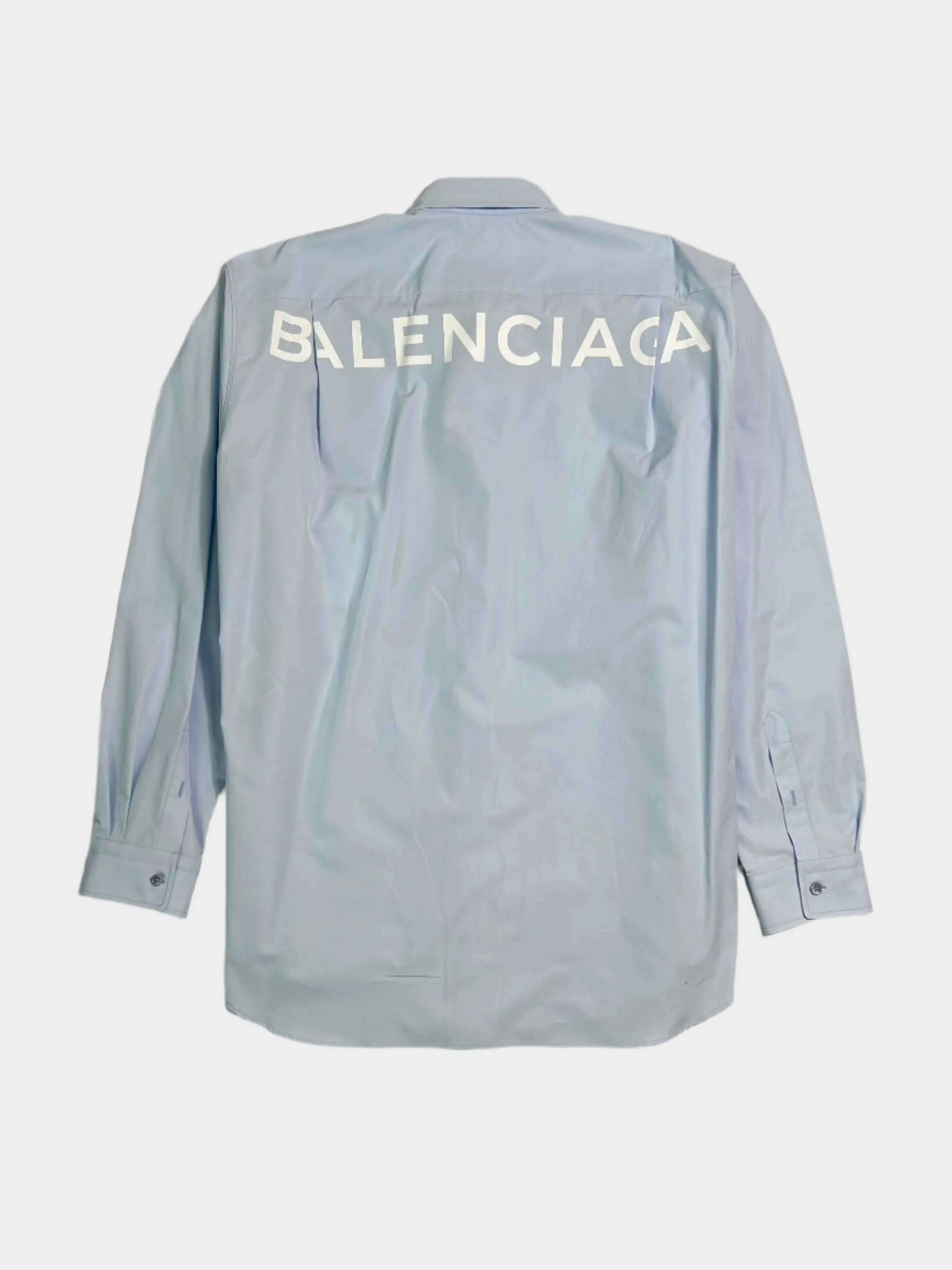 Camicia Azzurra Oversize In Cotone