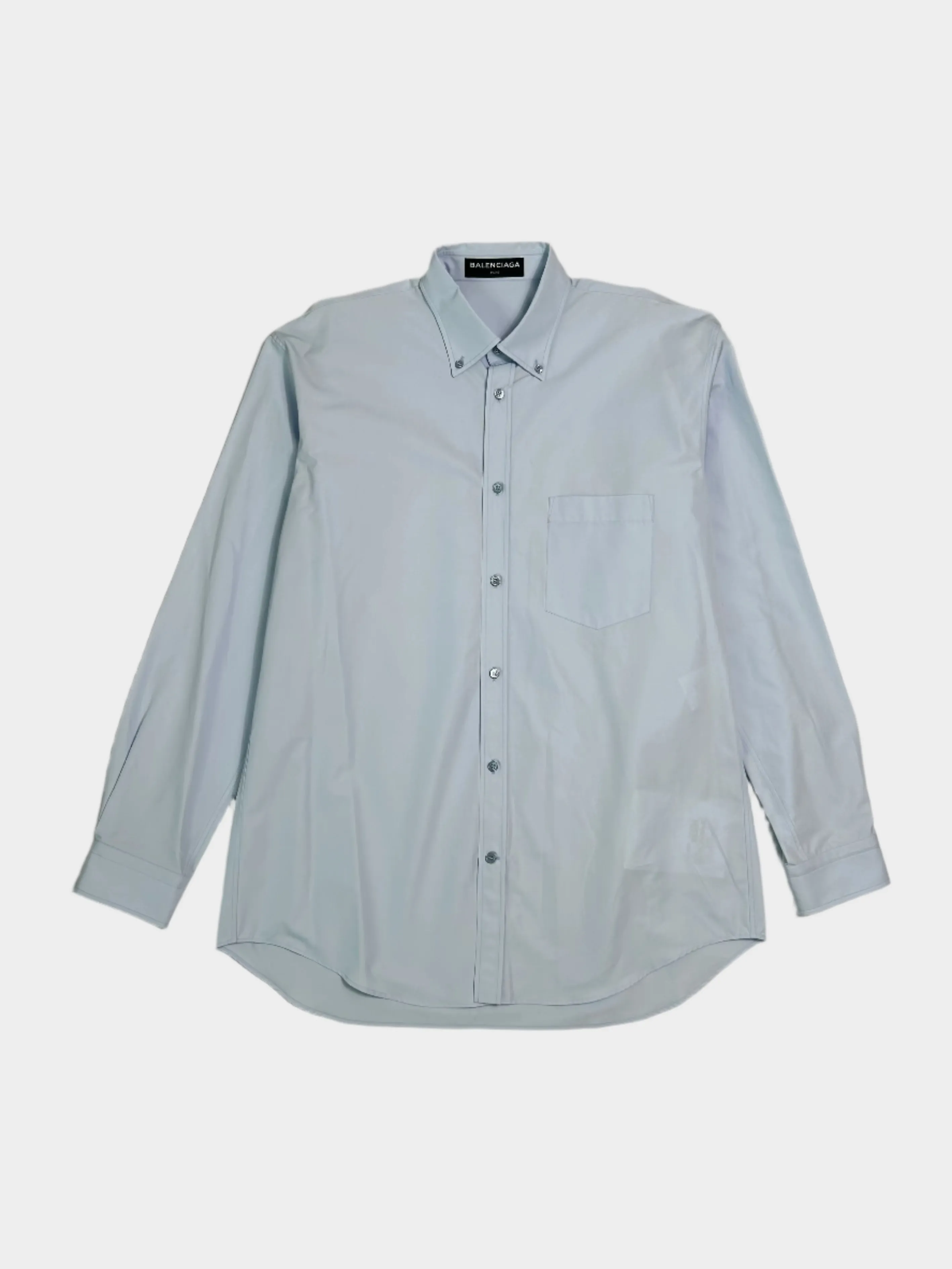 Camicia Azzurra Oversize In Cotone