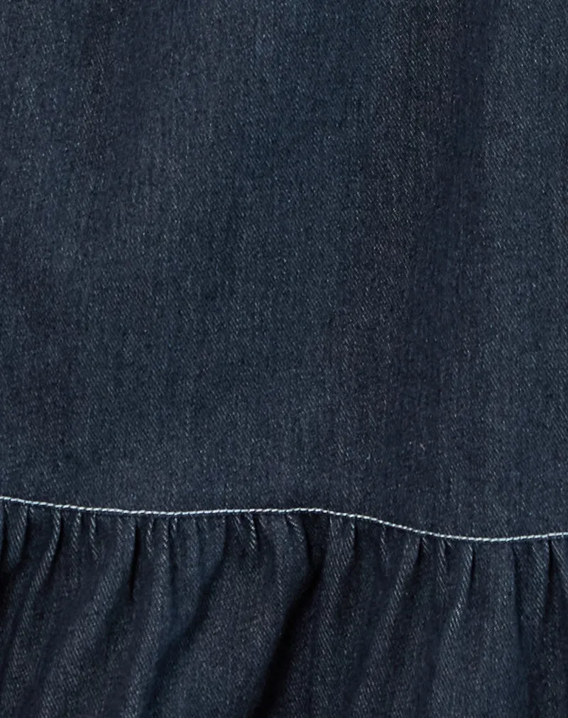 Carlisle Mini Dress in Chambray Indigo