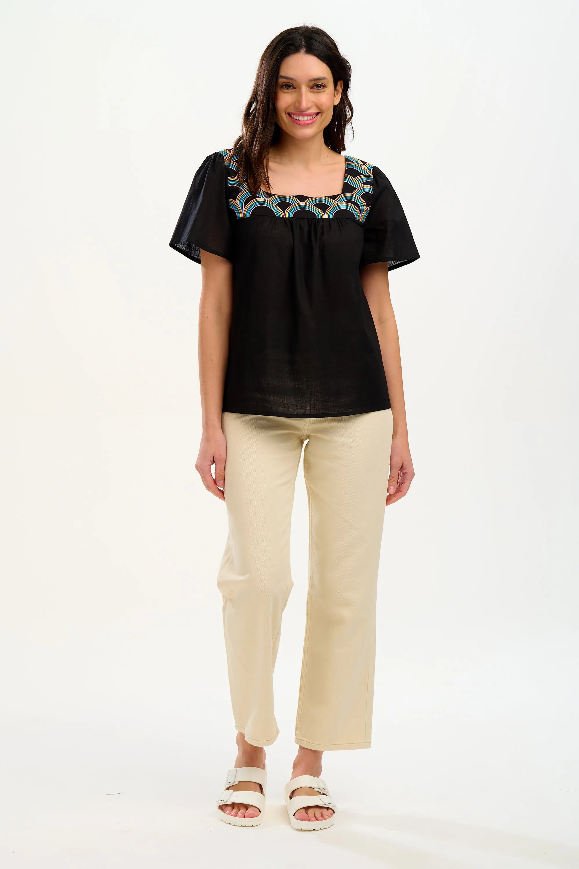 Carmen Top - Black. Rainbow Arches